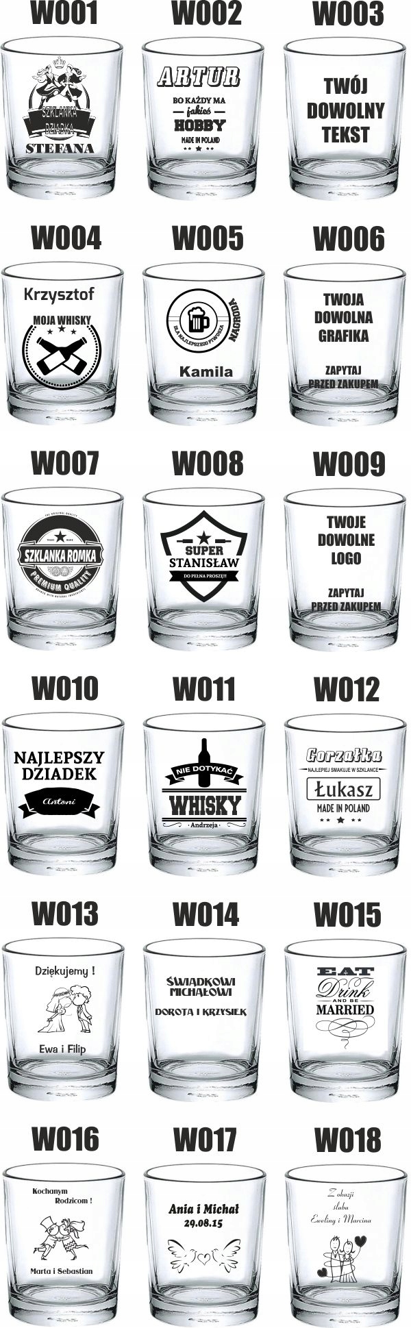 Szklanka do whisky VALENTINES prezent WALENTYNKI