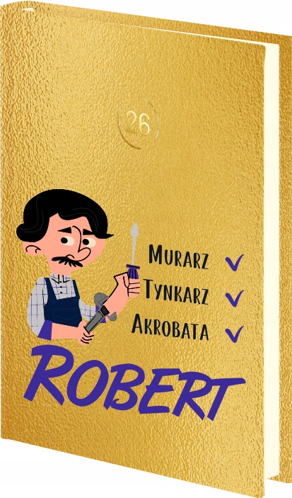 PLANER murarz tynkarz DZIENNY kalendarz książkowy A4 złoty srebrny