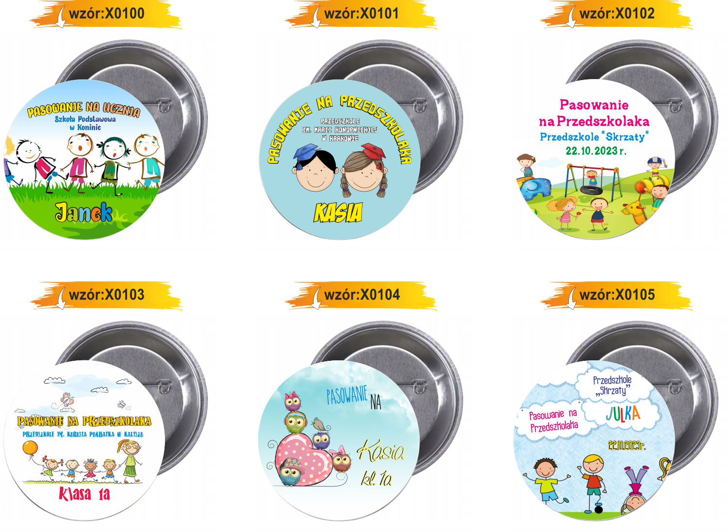 Przypinki buttony PRZEDSZKOLE - Personalizowane
