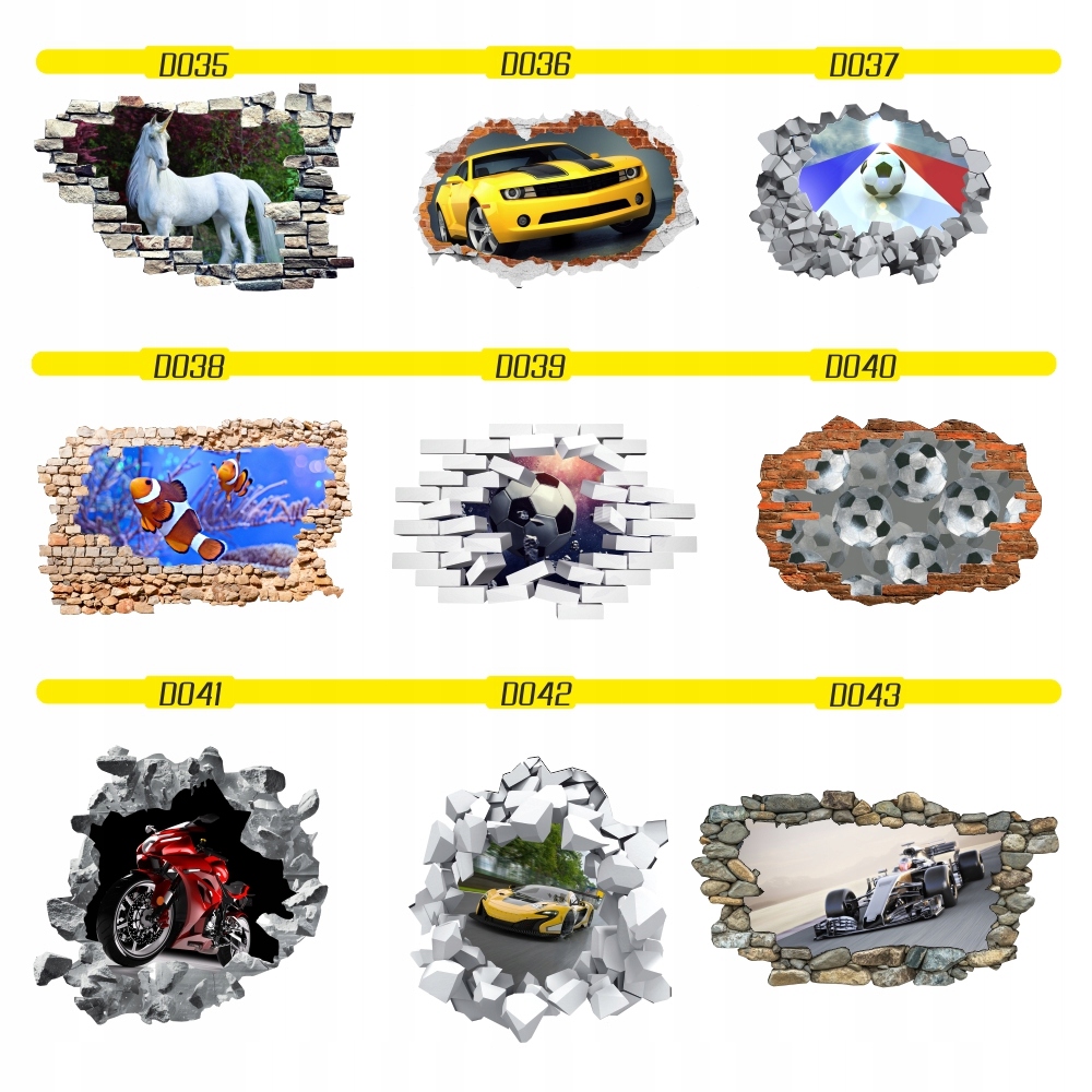 Naklejka ścienna Dziura na ścianę samochód BMW