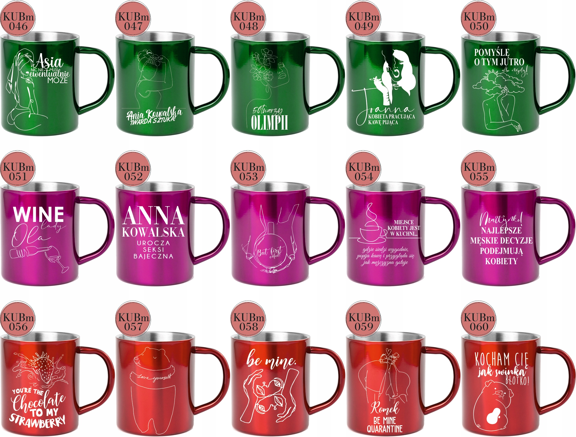 Kubek metalowy z grawerem PREZENT dla Dziadków