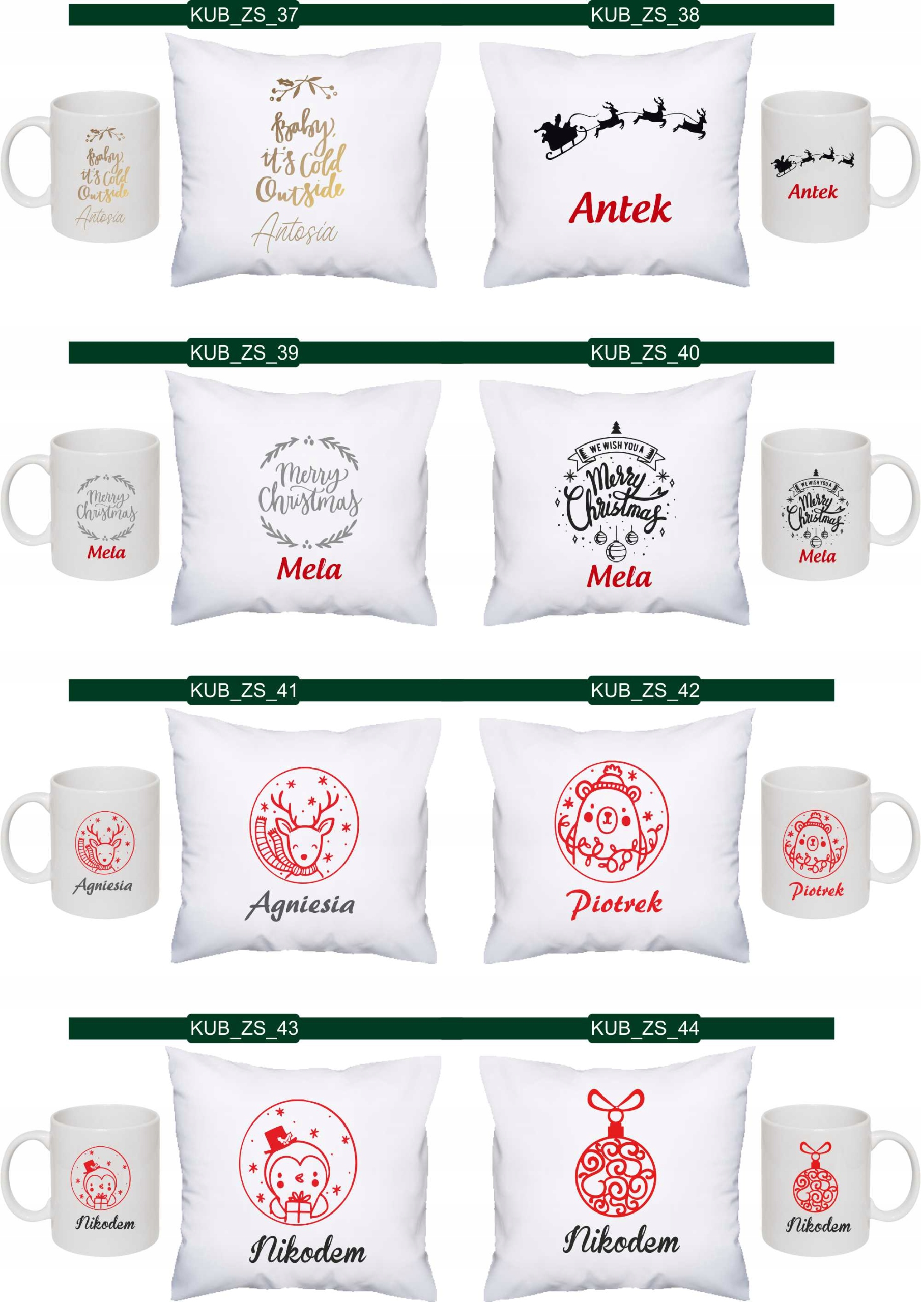 PODUSZKA+KUBEK zestaw prezent Święta Mikołajki