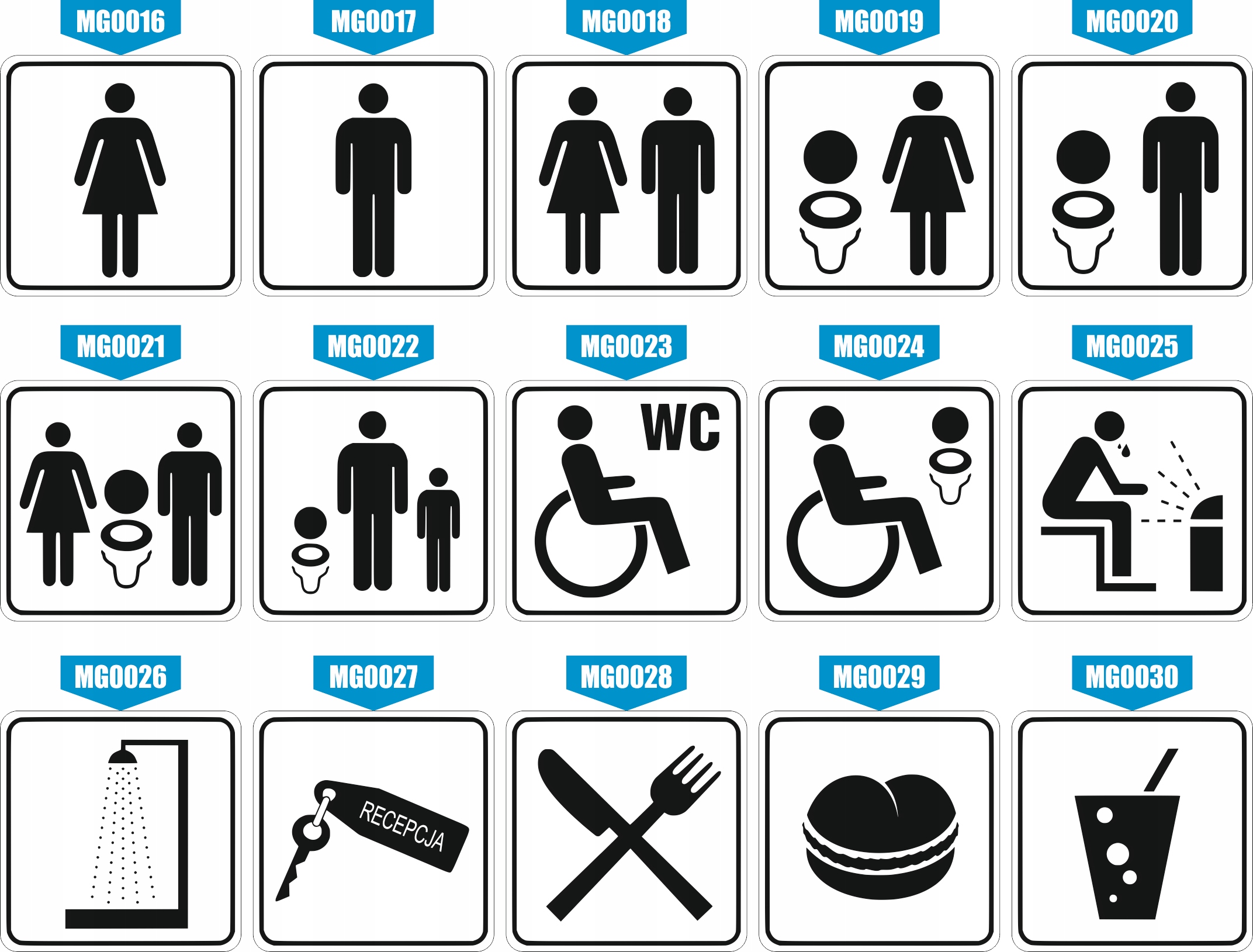 Tabliczka informacyjna Grawer piktogram winda Miejsce na środki czystości