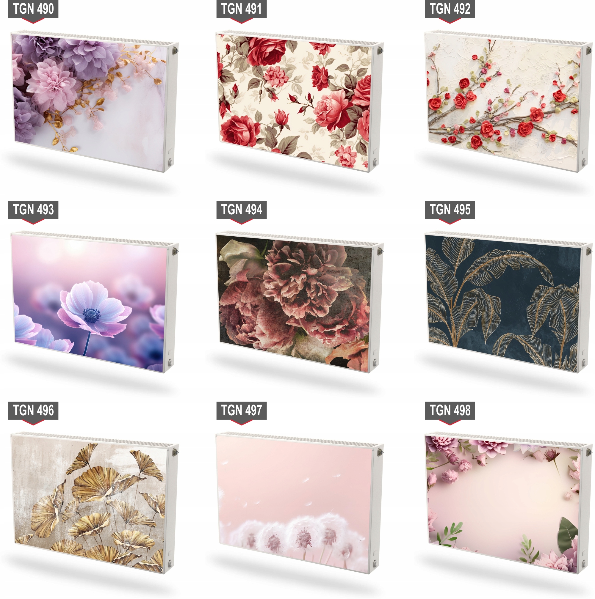 Mata magnetyczna magnes na grzejnik kaloryfer na wymiar CZERWONE RÓŻE 60x80