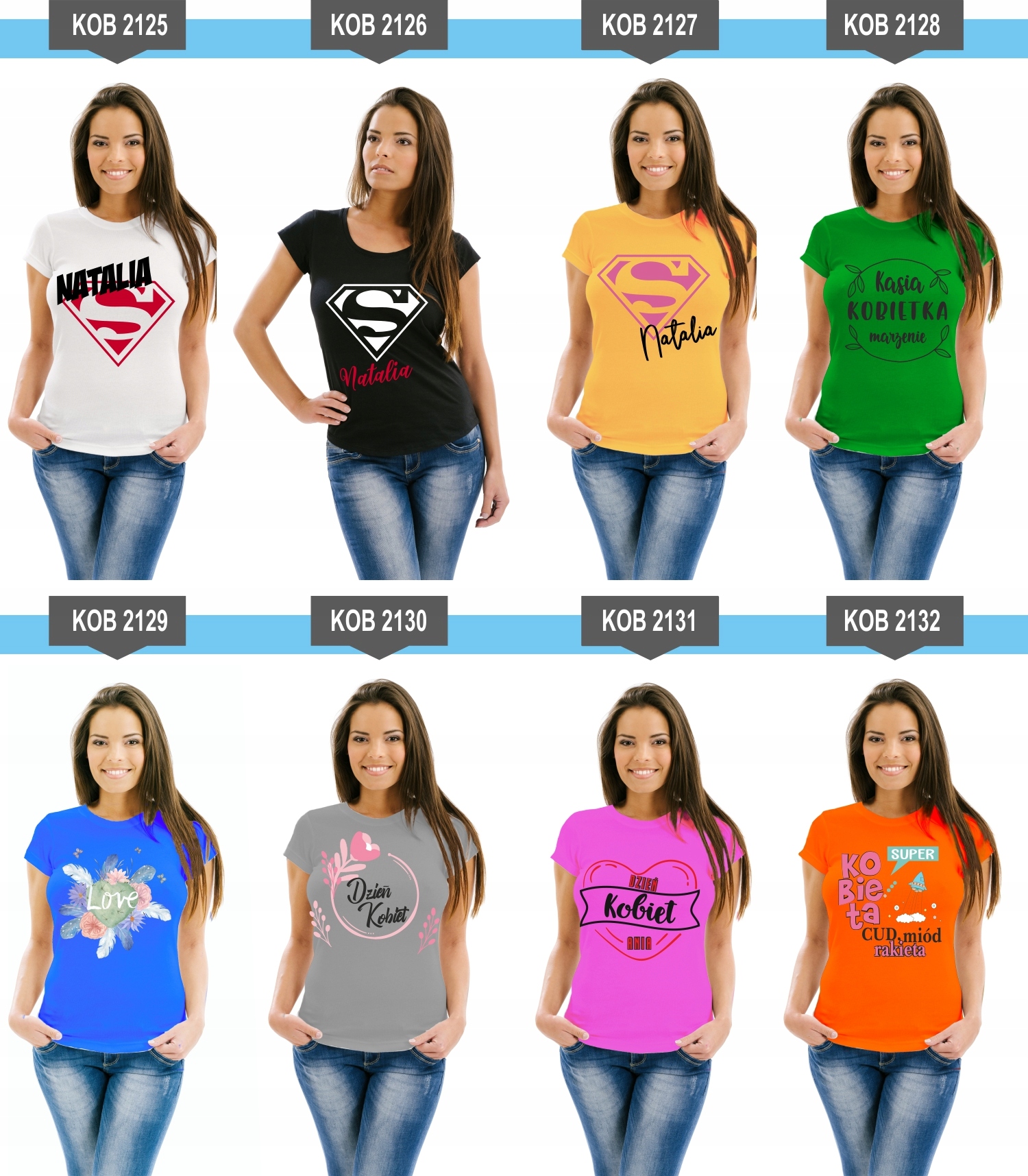 Koszulka z nadrukiem PREZENT na Dzień Kobiet