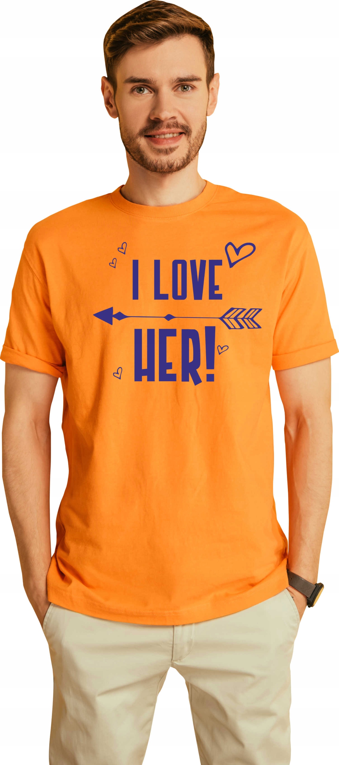 KOSZULKA T-SHIRT z nadrukiem dla męża I LOVE HER