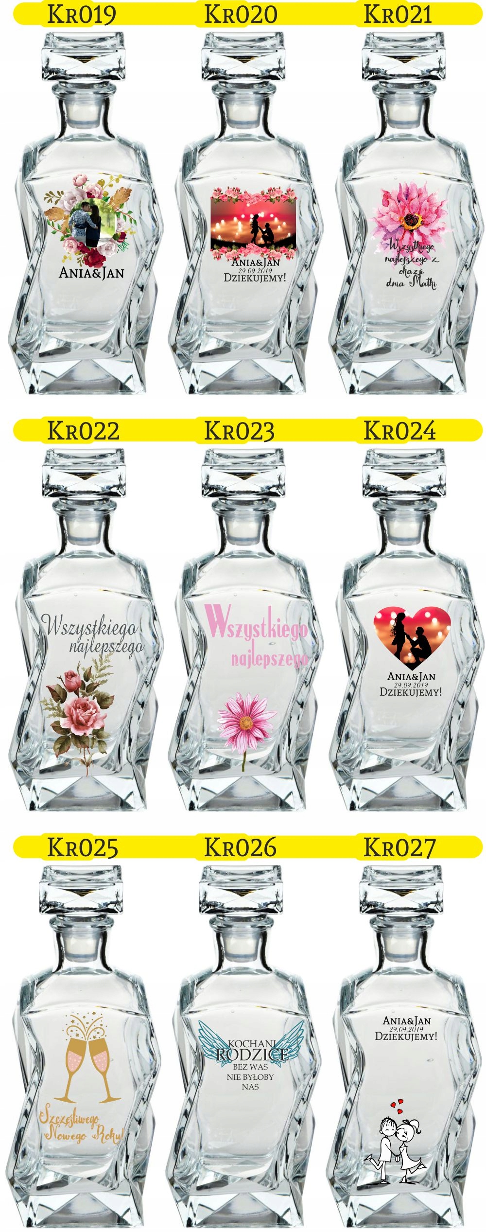 KARAFKA PREZENT na rocznica ślubu 10,20,30,40,50