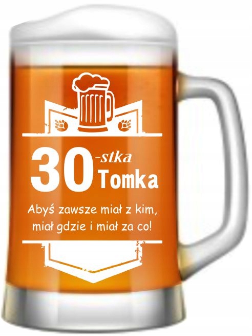 PREZENT na urodziny KUFEL do piwa 18 30 40 50 60