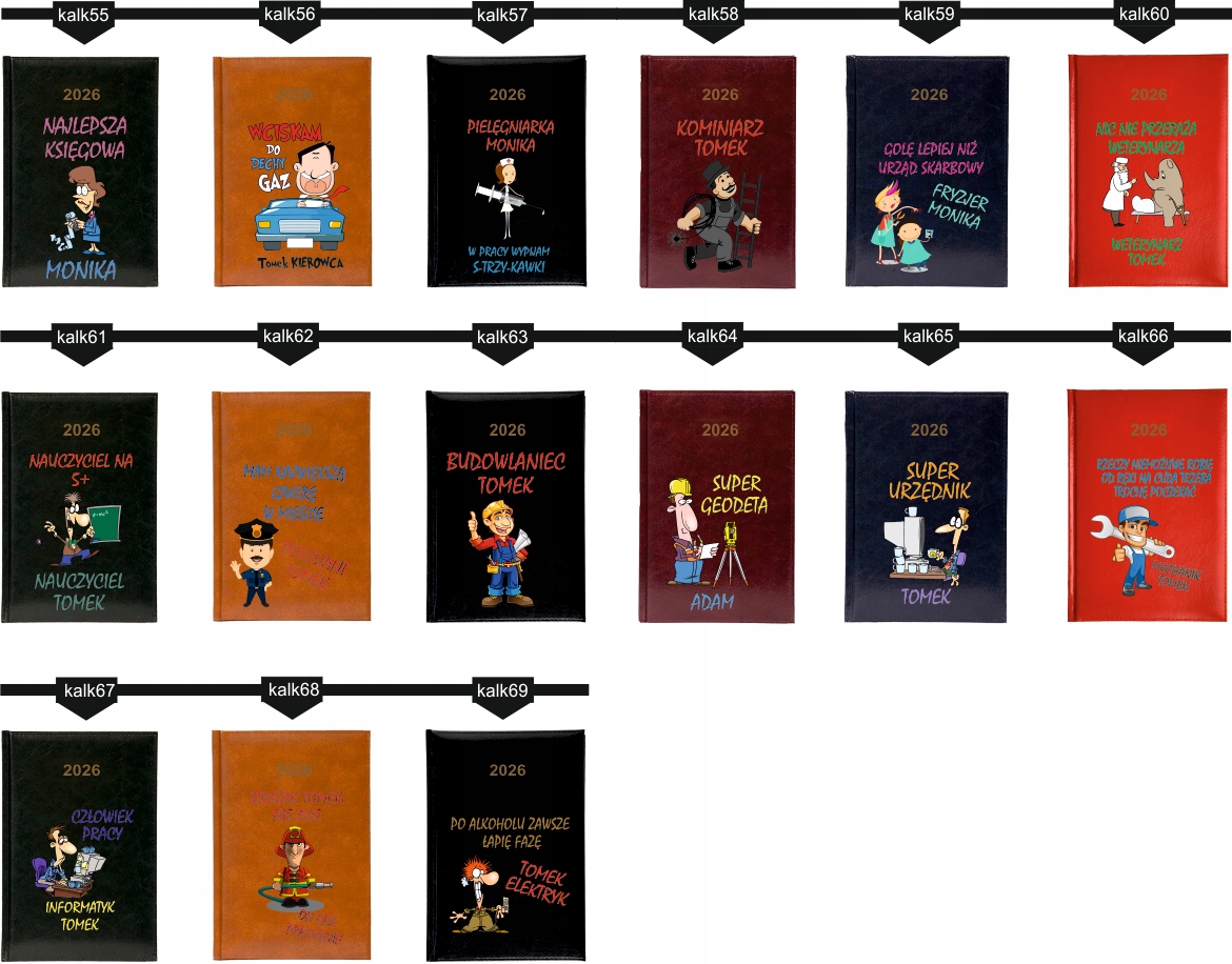 Tygodniowy KALENDARZ 2026 z TWOIM IMIENIEM A5 książkowy DOWOLNY NADRUK