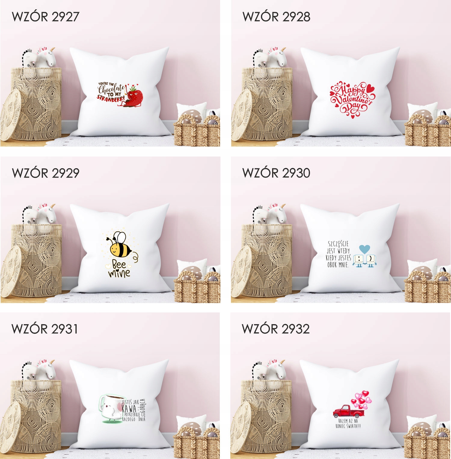 Poduszka z nadrukiem PREZENT HAPPY VALENTINE'S DAY