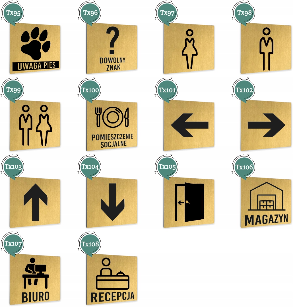 Tabliczka DOWOLNY TEKST BASEN Tablica nierdzewna PIKTOGRAM ALUMINIUM ZŁOTA