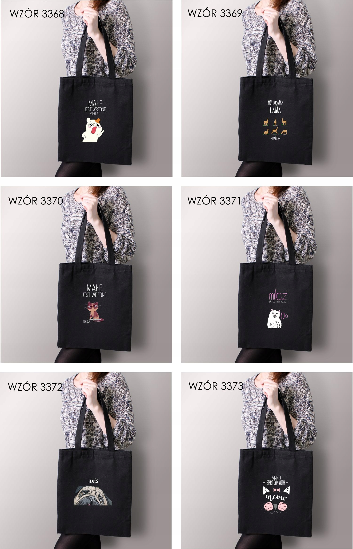 Eko Torba z imieniem napis MAŁE JEST WREDNE