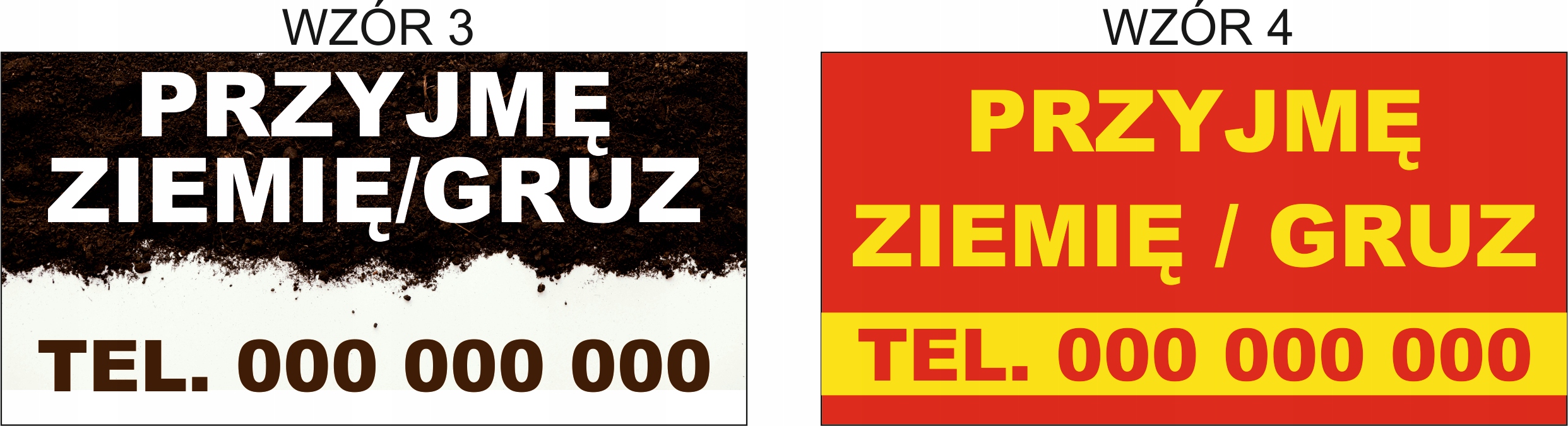 Tablica Szyld PRZYJMĘ ODDAM ZIEMIĘ GRUZ 100x50cm