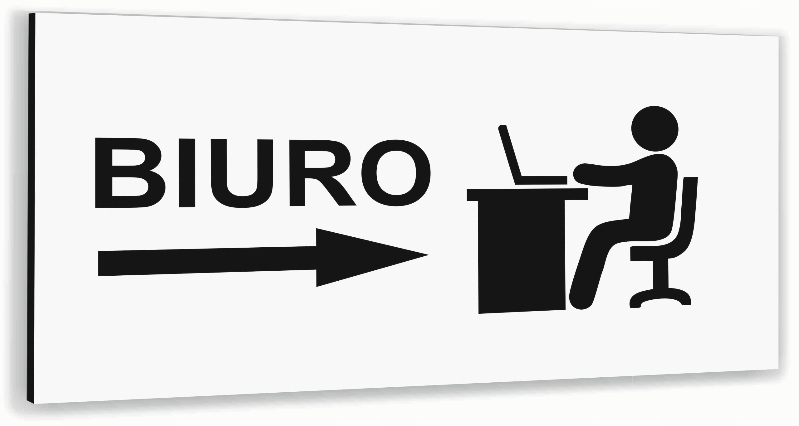 Tabliczka informacyjna nierdzewna BIAŁA dibond BIURO NADRUK UV