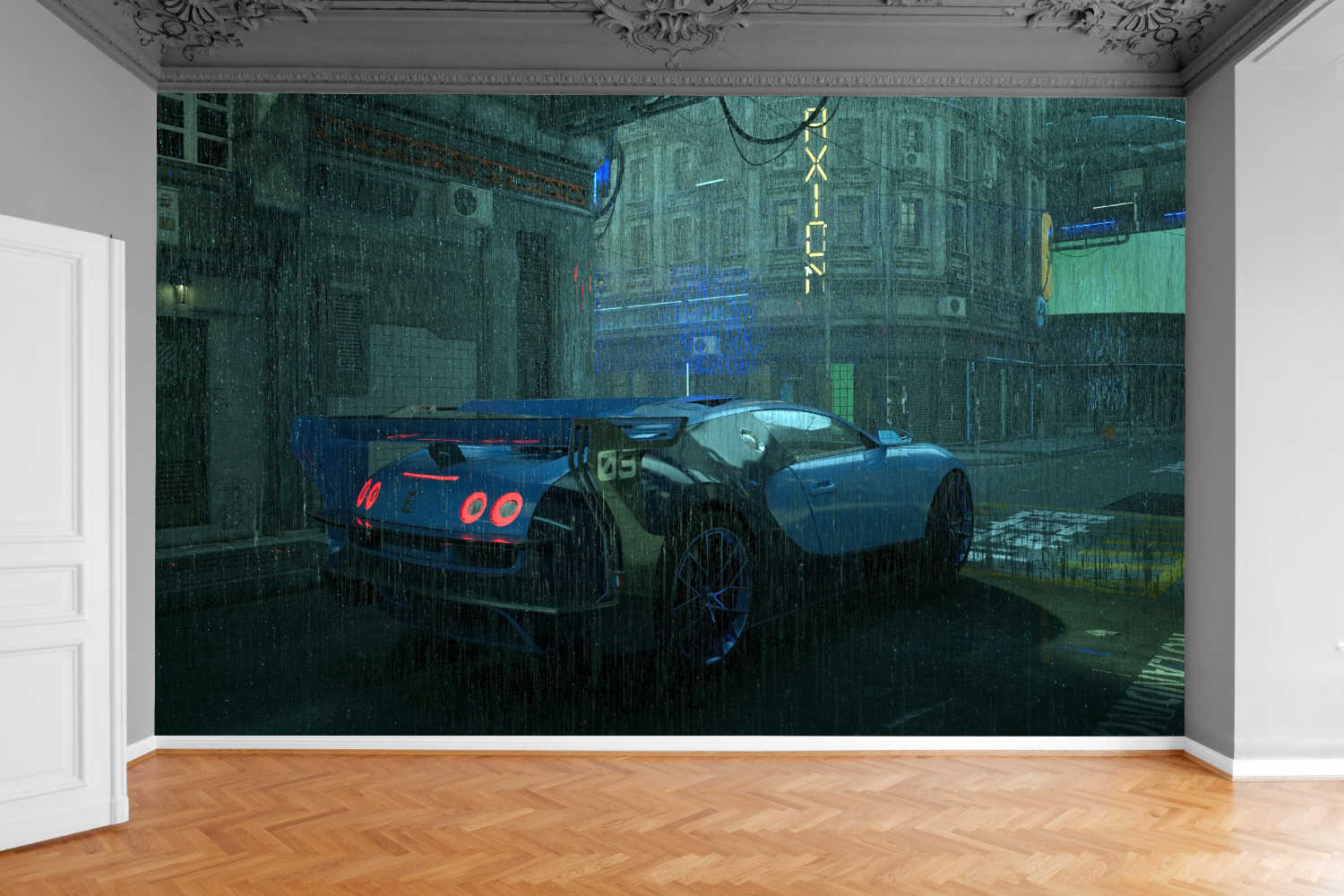 Fototapeta SAMOCHÓD SPORTOWY ULICA 300x210