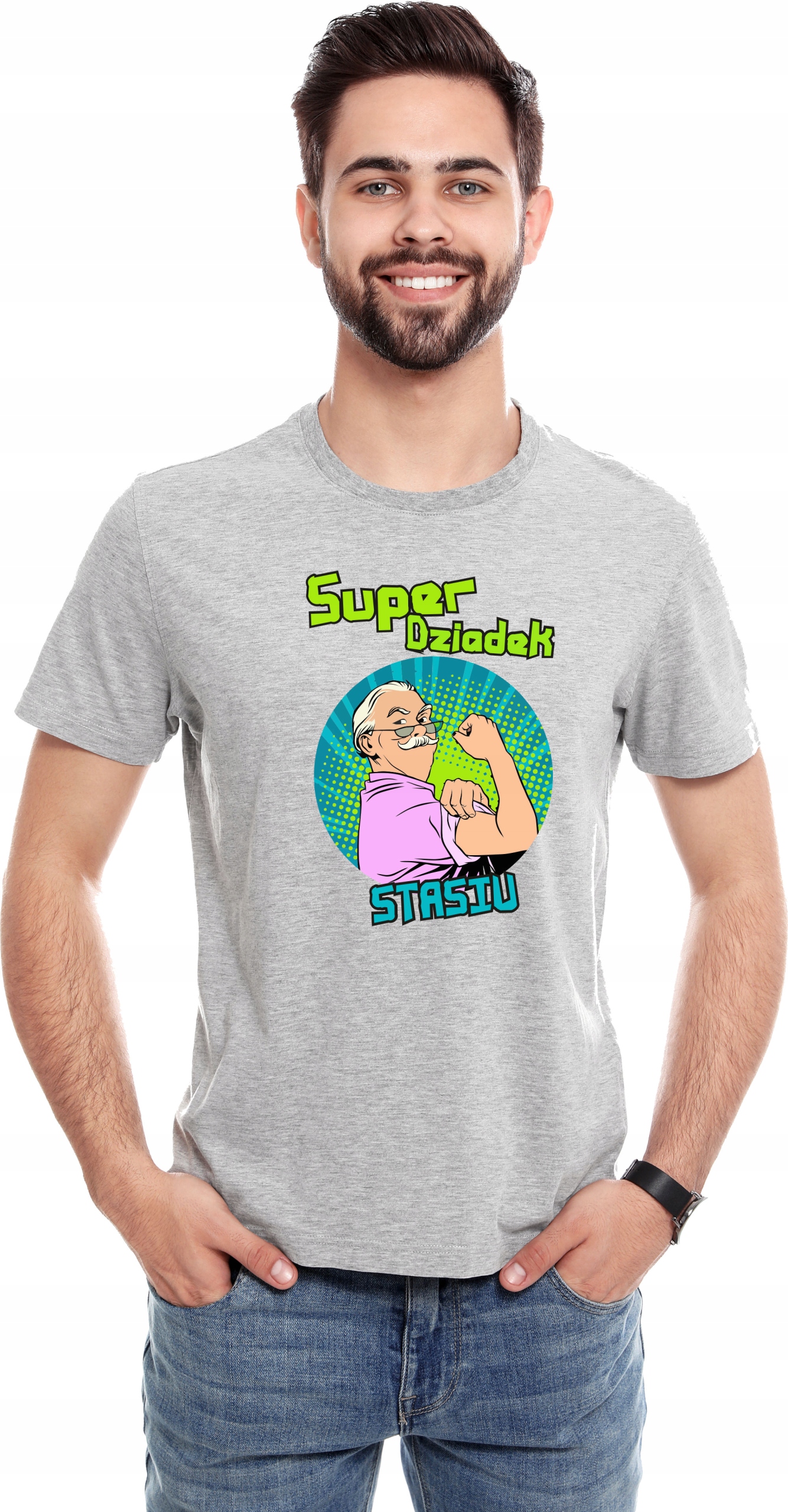 Koszulka z nadrukiem na PREZENT SUPER DZIADEK