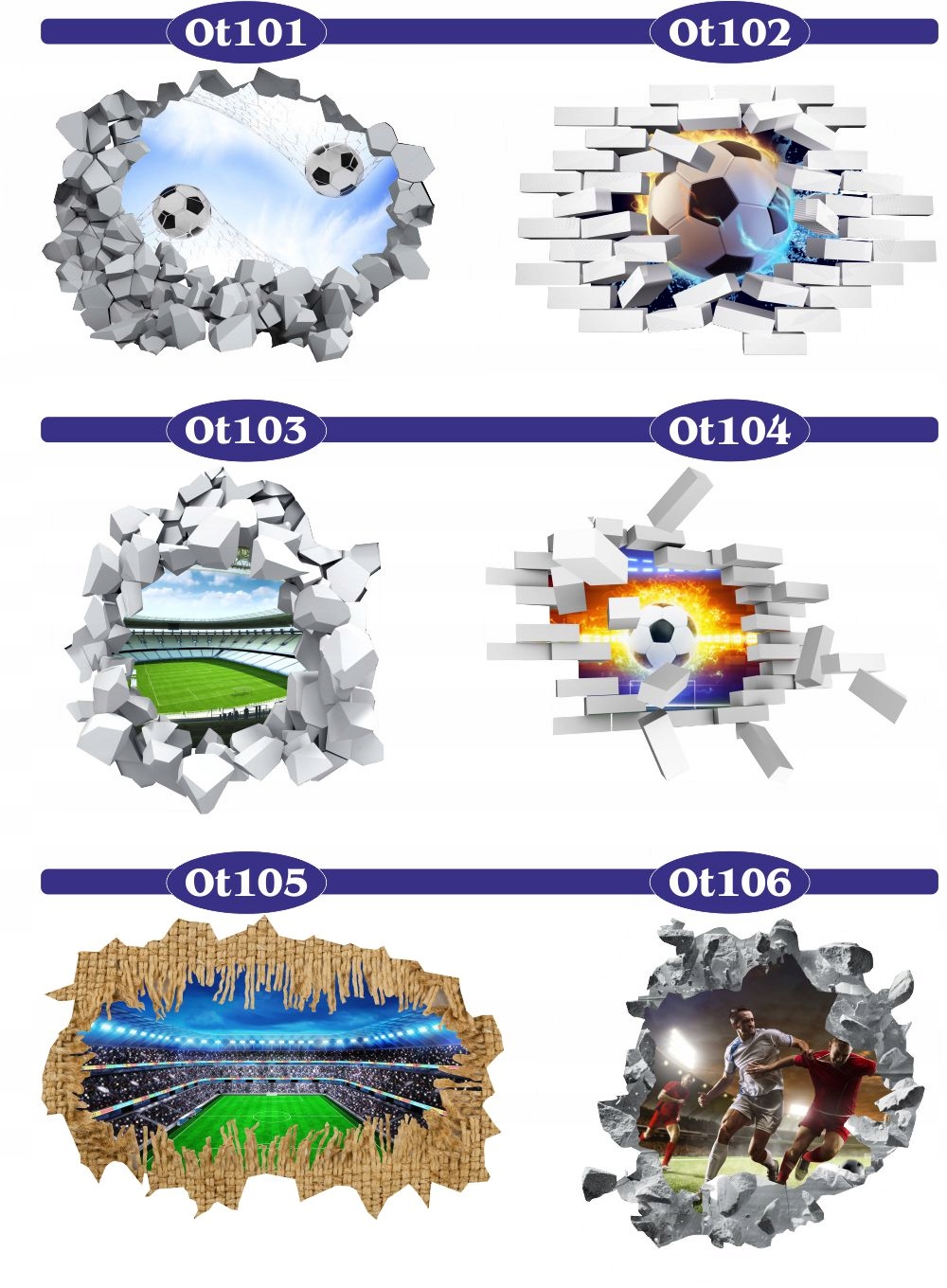 Naklejka samoprzylepna piłka nożna piłkarska 3D