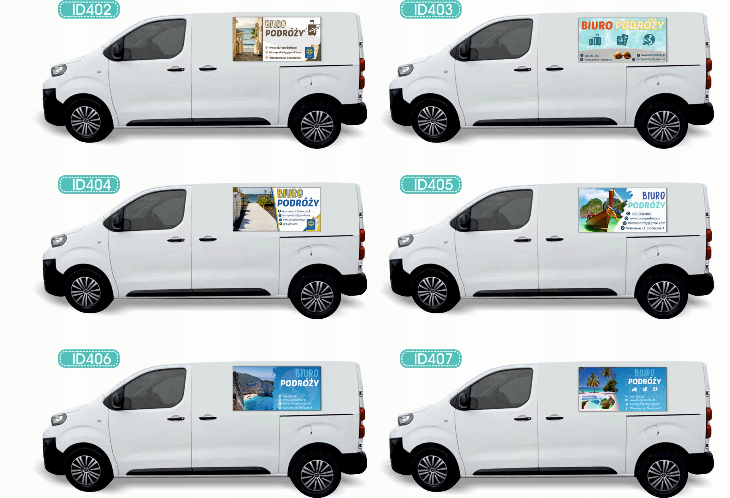 Reklama Naklejka na samochód RÓŻNE WZORY do wyboru BIURO PODRÓŻY