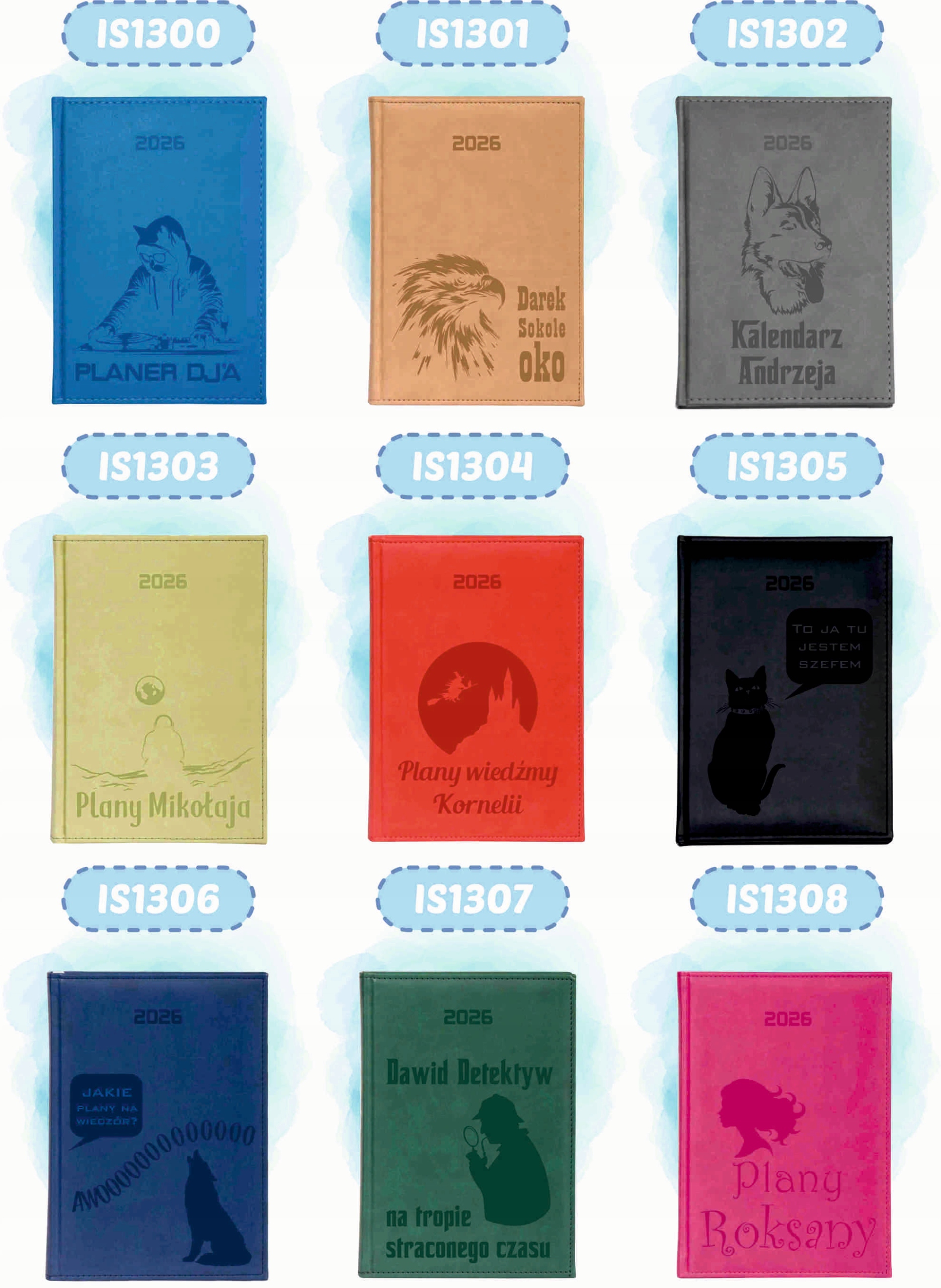 KALENDARZ A5 2026 dzienny KSIĄŻKOWY z grawerem PLANER Z TWOIM NAPISEM