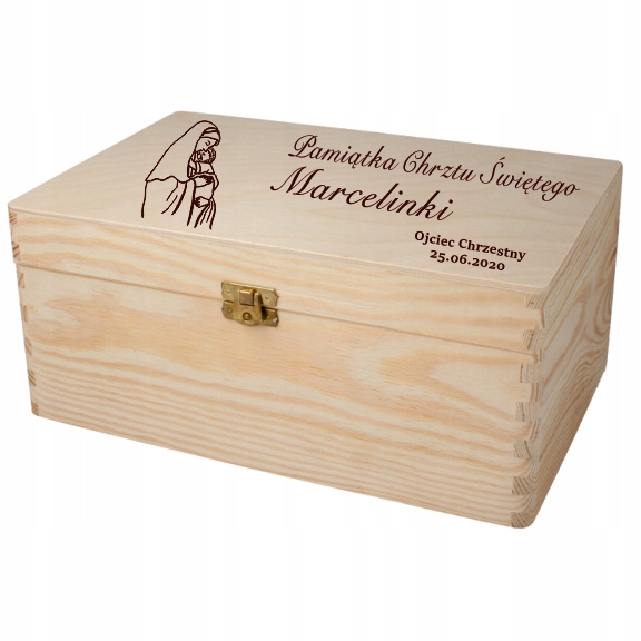 PUDEŁKO WSPOMNIEŃ na CHRZEST ROCZEK personalizowany prezent z grawerem