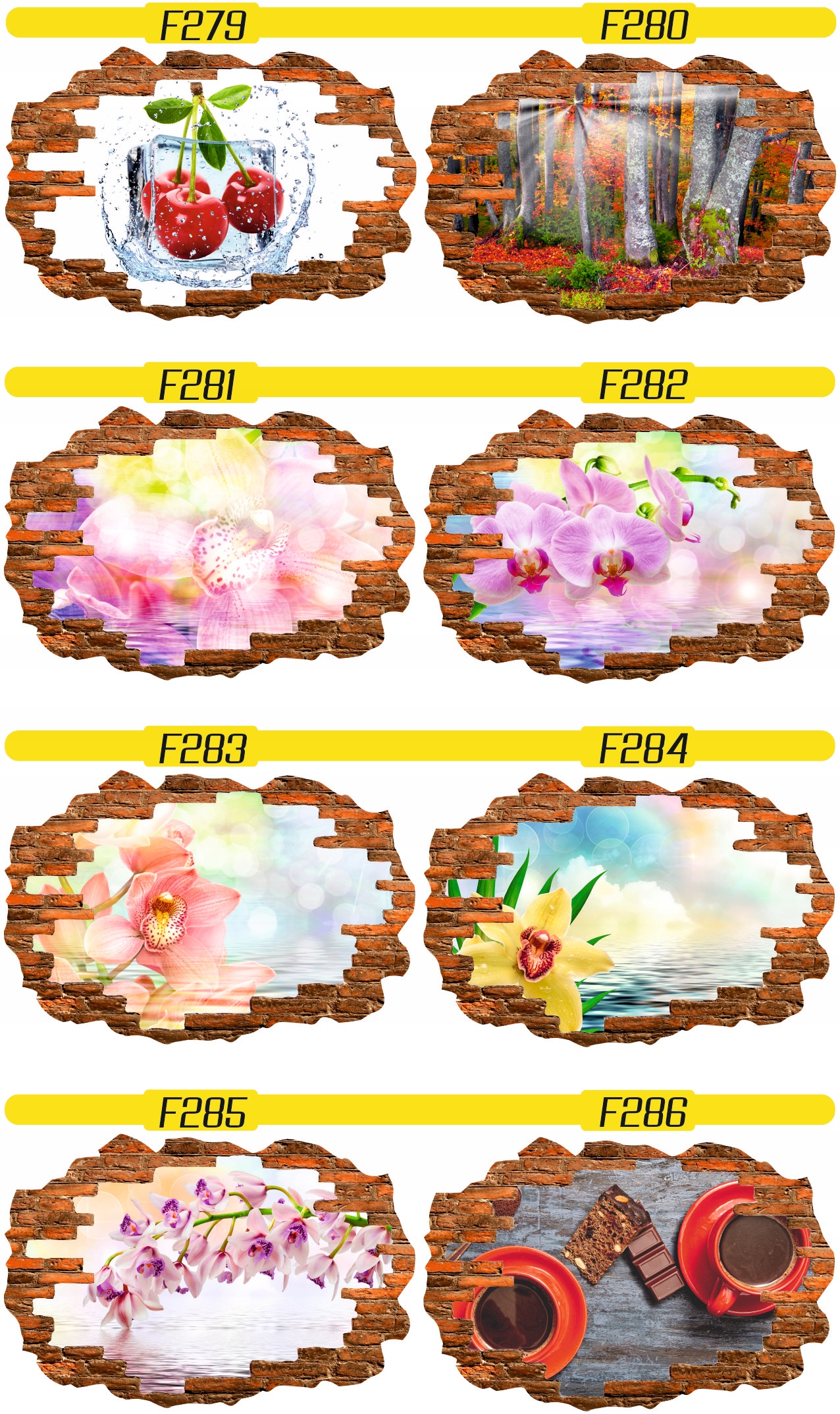 Naklejka efekt 3D czerwone maki duży wybór wzorów