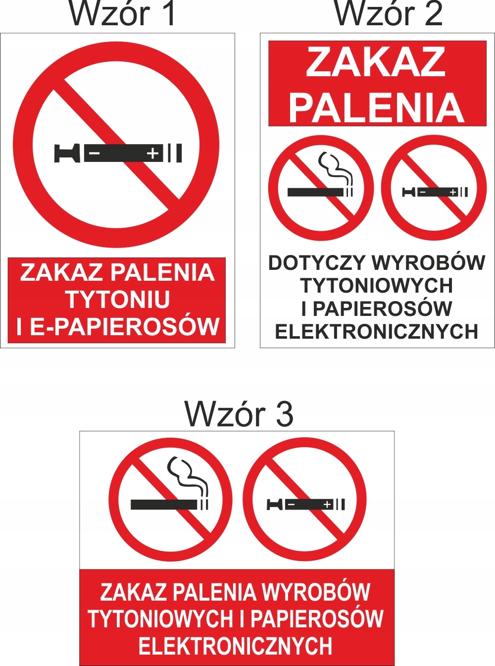 NAKLEJKA ZAKAZ PALENIA PAPIEROSÓW i E-PAPIEROSÓW