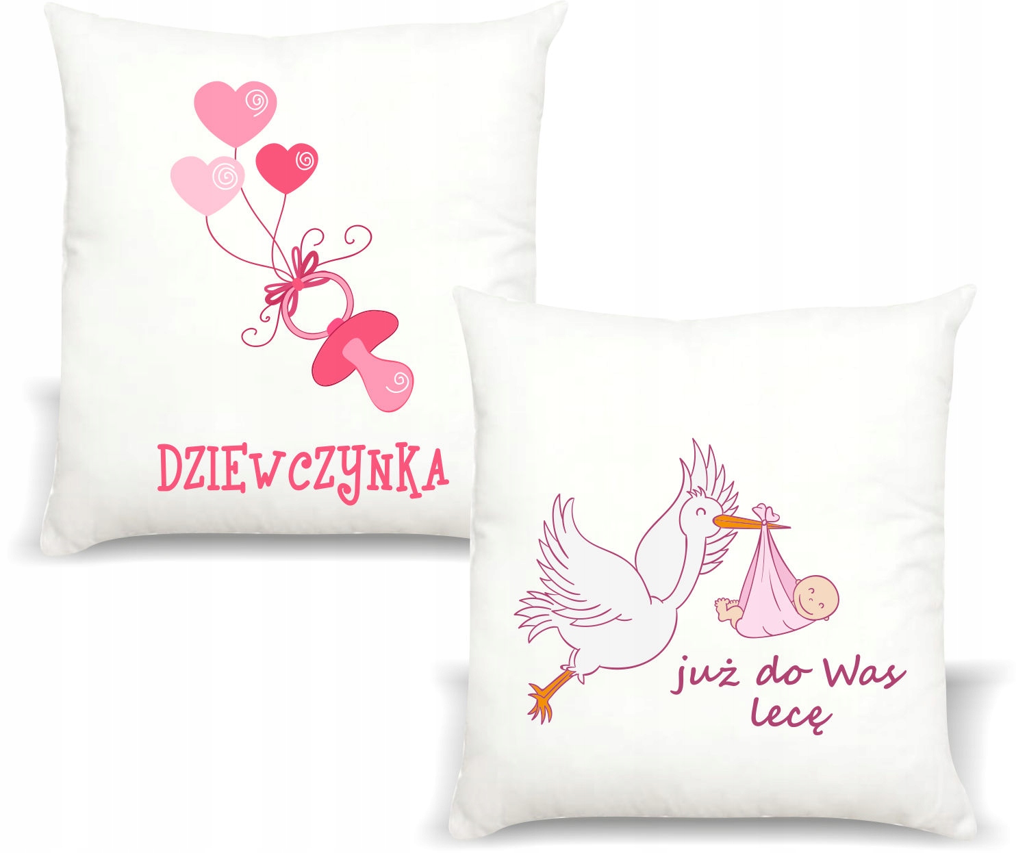 Poduszka z nadrukiem PREZENT JUŻ DO WAS LECĘ