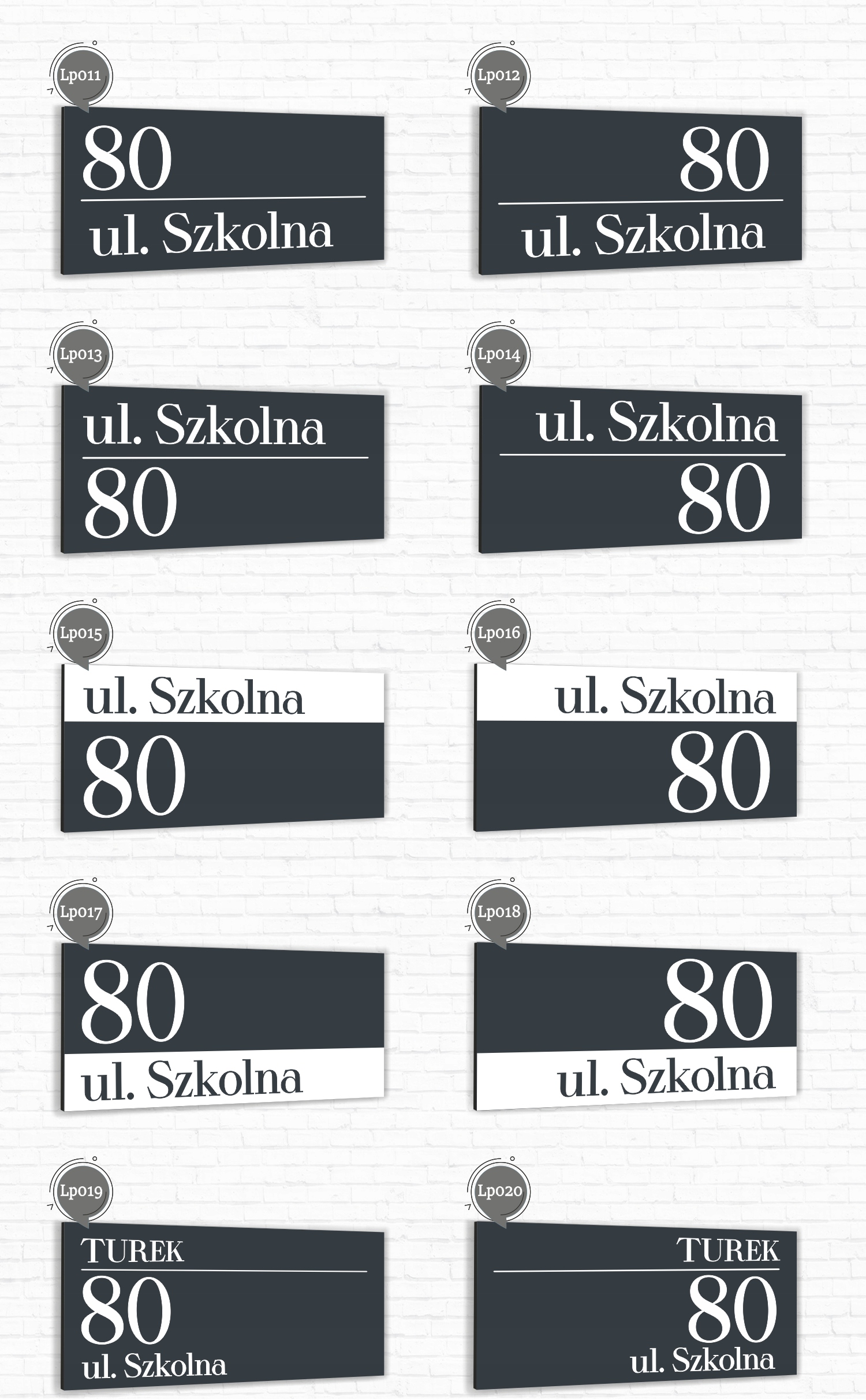 METALOWY NUMER DOMU DUŻA Tabliczka ADRESOWA ALUMINIOWA 40x20 numer dom