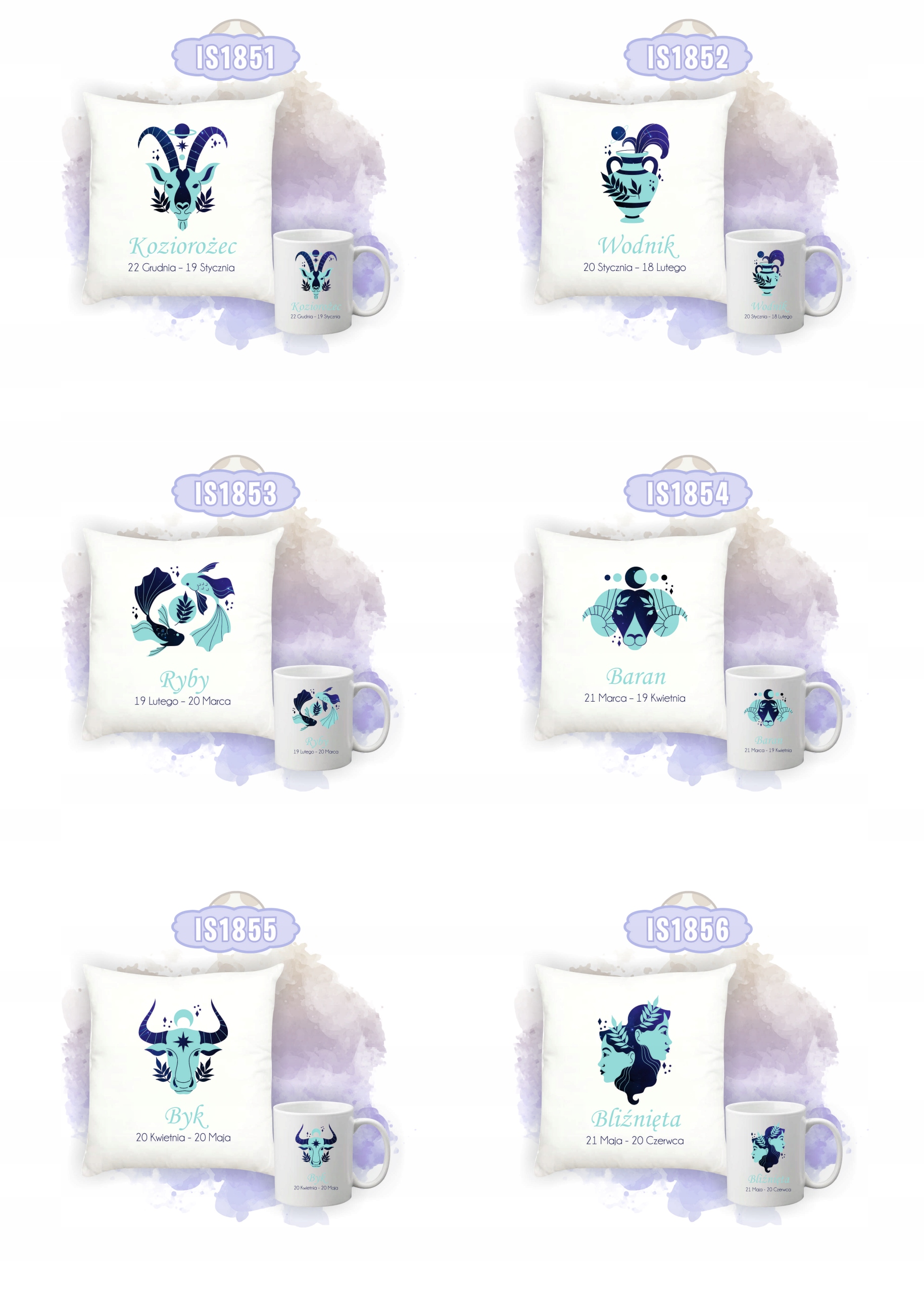 Zestaw Poduszka i Kubek Nadruk Personalizacja PREZENT ZNAK ZODIAKU RAK