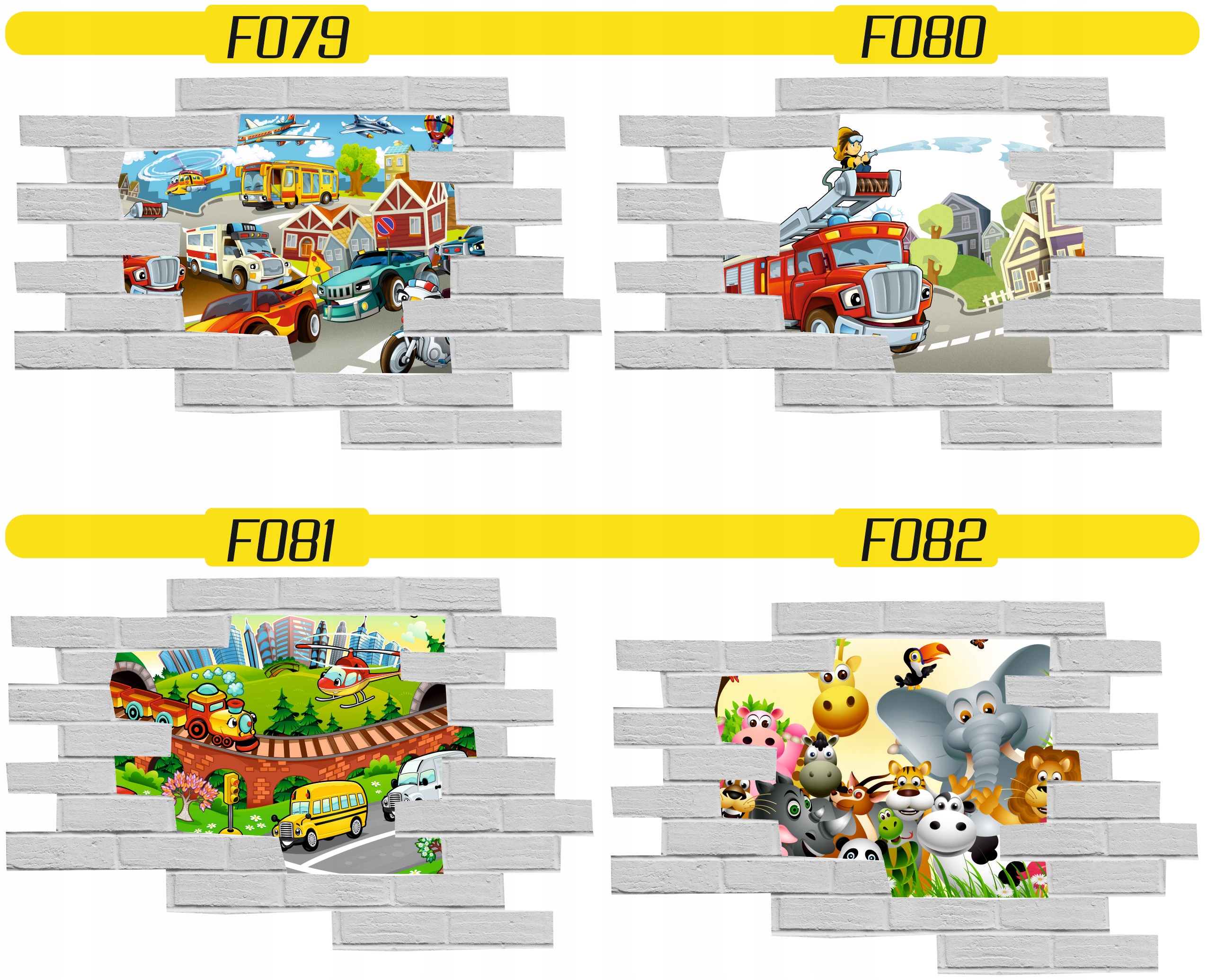 Naklejka samoprzylepna efekt 3D dla dzieci bajkowe