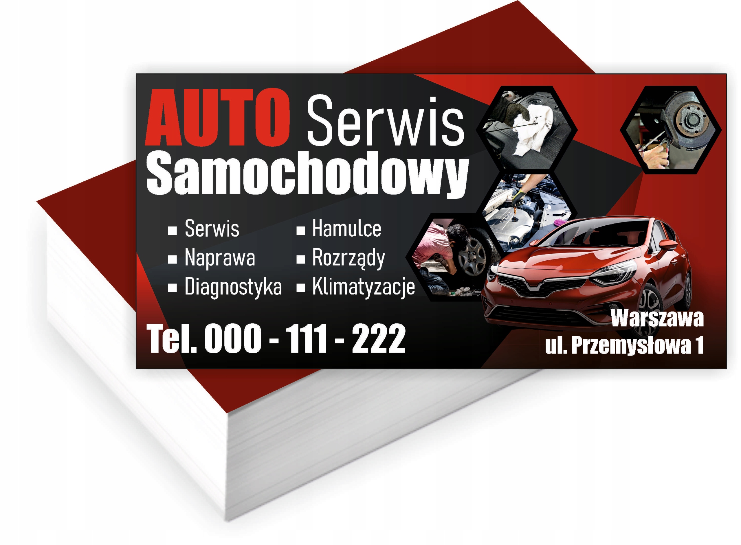 Wizytówki firmowe reklamowe 200szt dużo wzorów AUTO SERWIS SAMOCHODOWY
