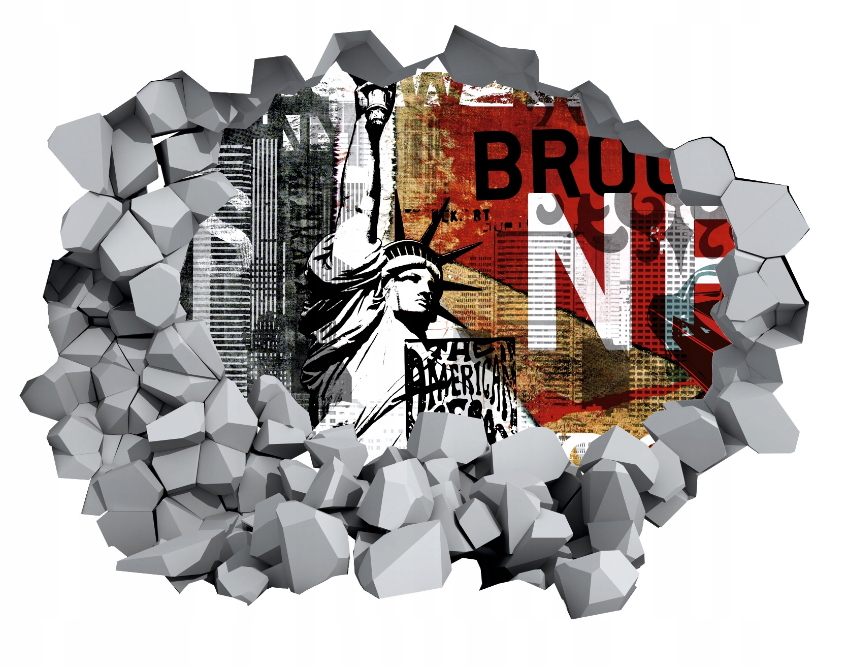 Naklejka samoprzylepna efekt 3D Statua Wolności