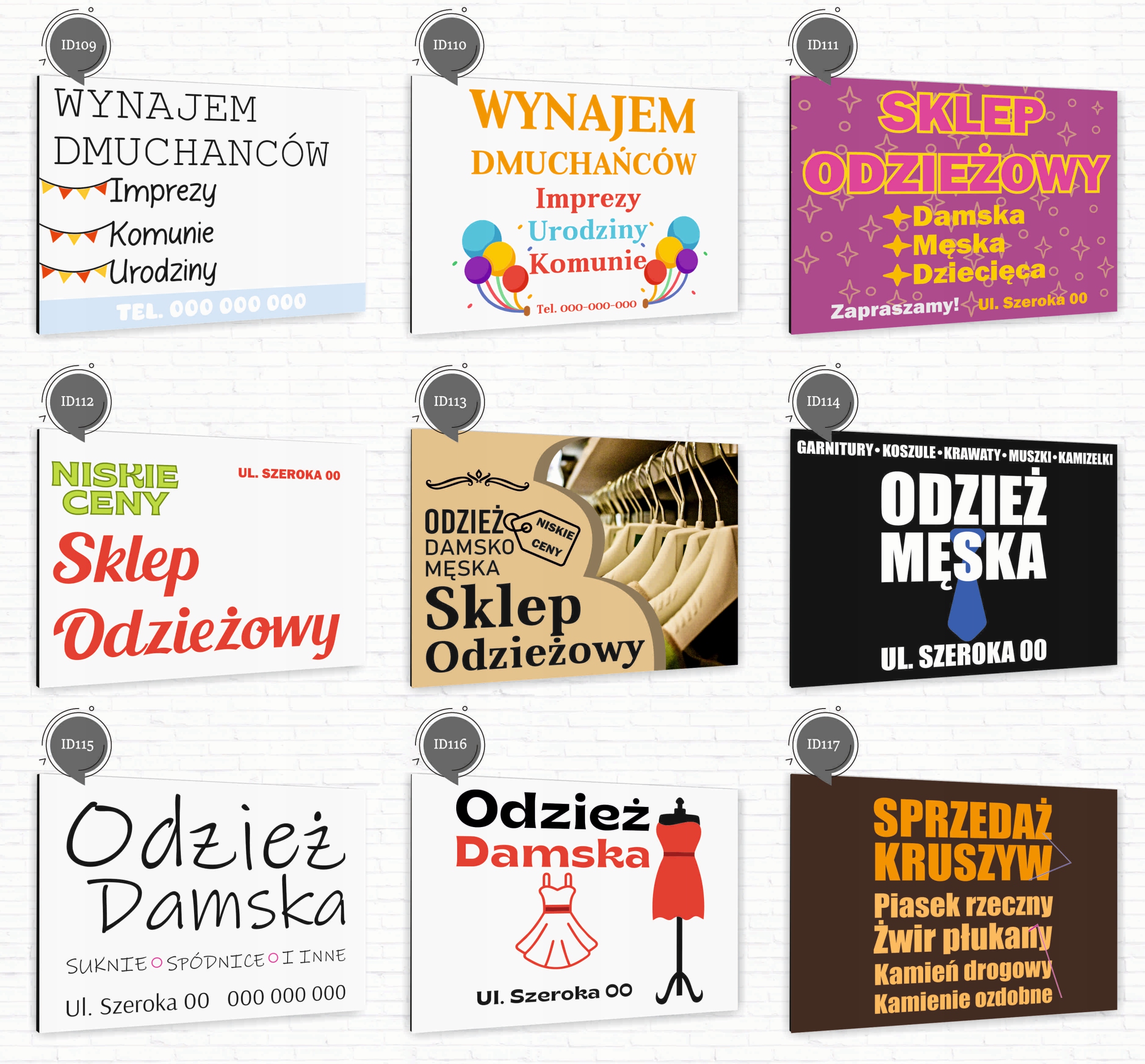 nadruk UV TABLICZKA reklamowa szyld SPRZEDAŻ KRUSZYW DIBOND 40x30 cm