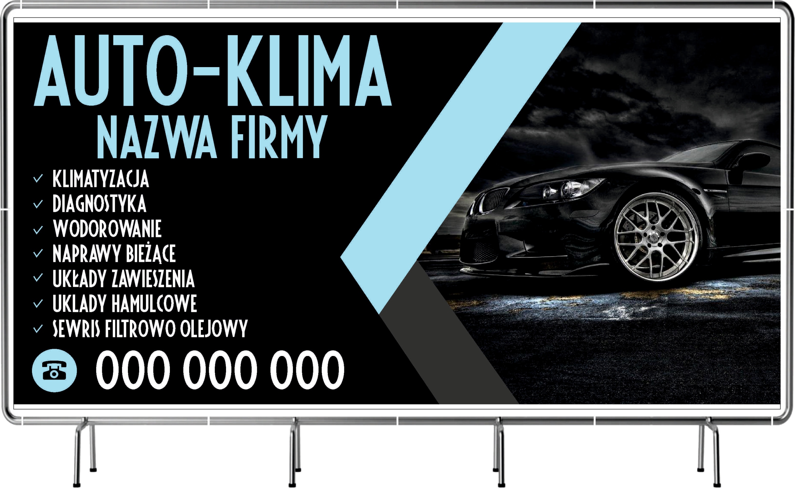 BANER REKLAMOWY 100x50 cm projekt w cenie AUTO kilma dużo wzorów