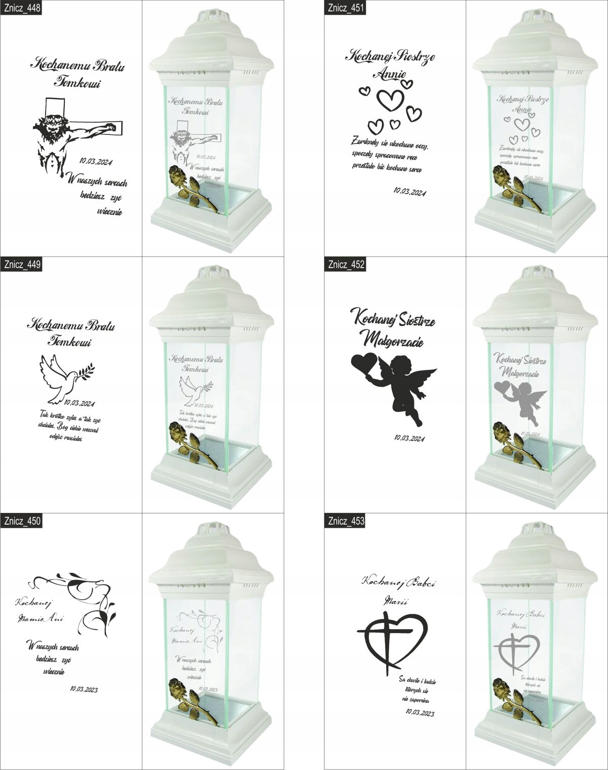 ZNICZ kapliczka WŁASNY GRAWER DLA BABCI lampion