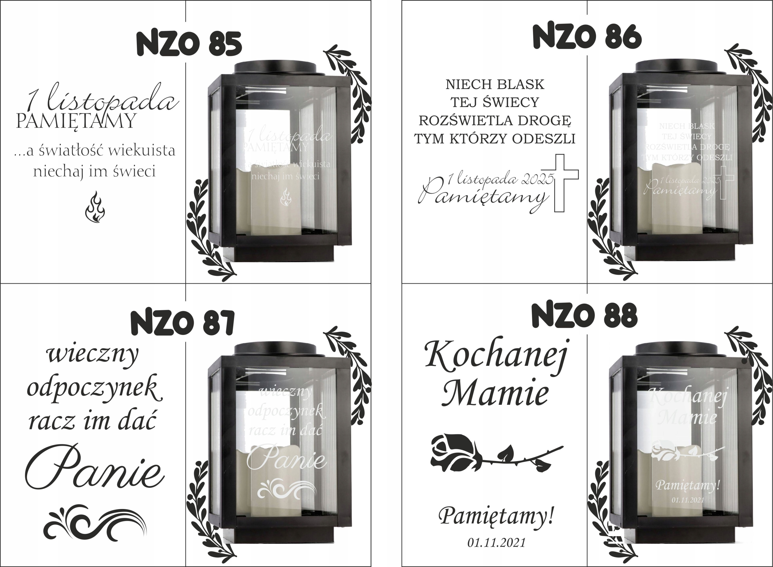 Znicz latarenka na grób z grawerem imię data dedykacja personalizowany wzór