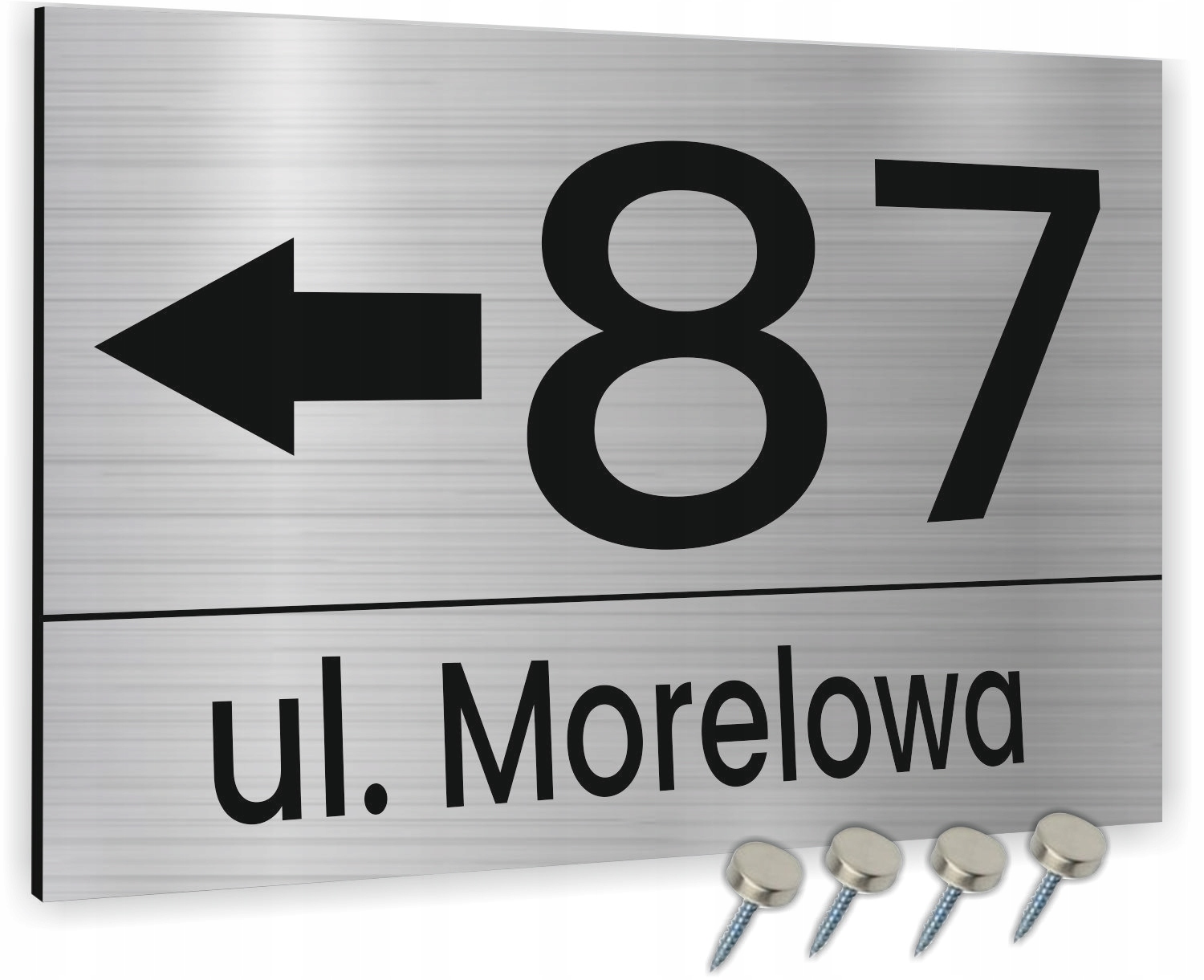 TABLICZKA 20x15 tablica adresowa NUMER DOMU strzałka