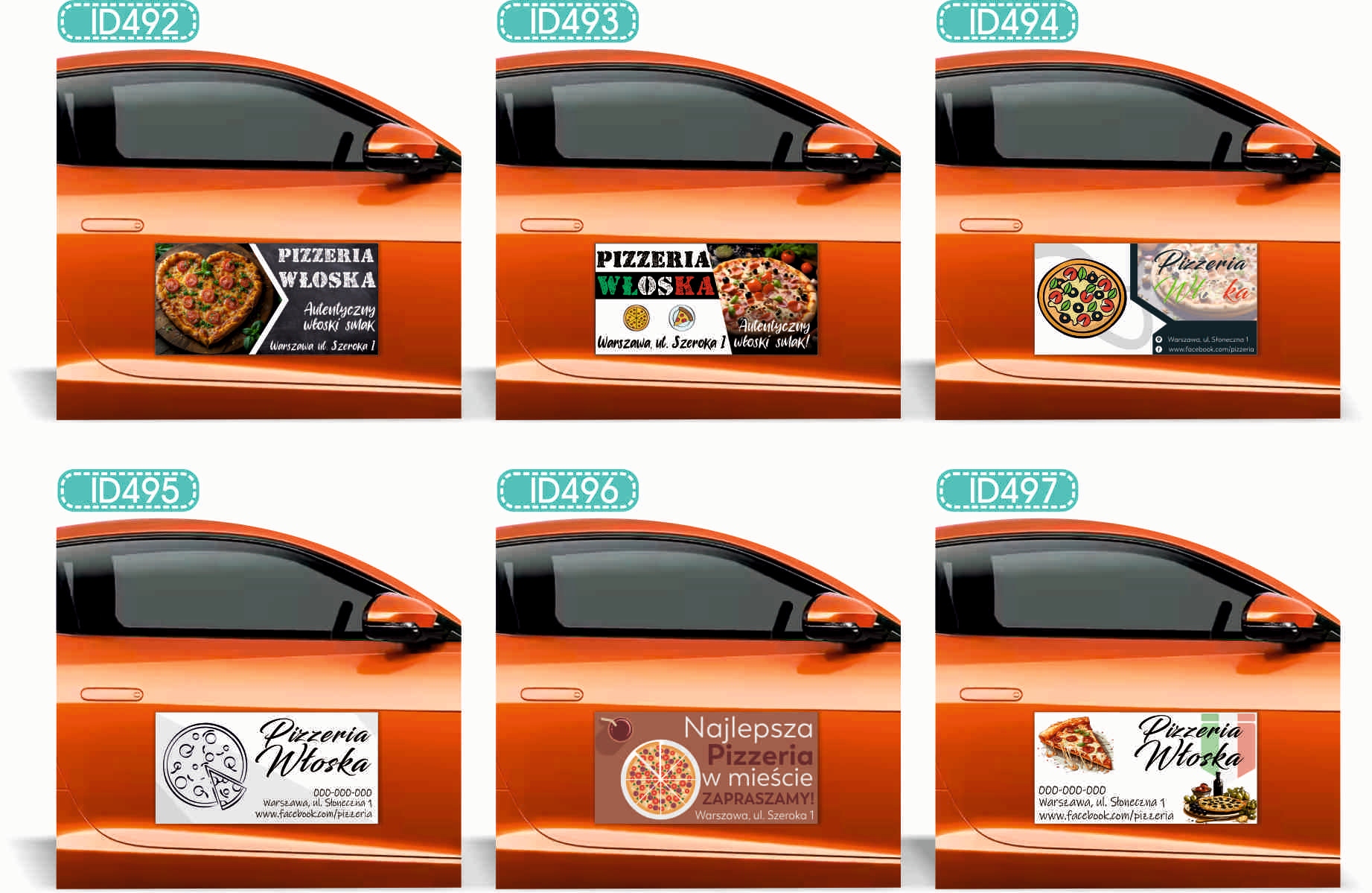 Magnes na auto reklama magnetyczna 60x30 TAXI SZYBKO BEZPIECZNIE