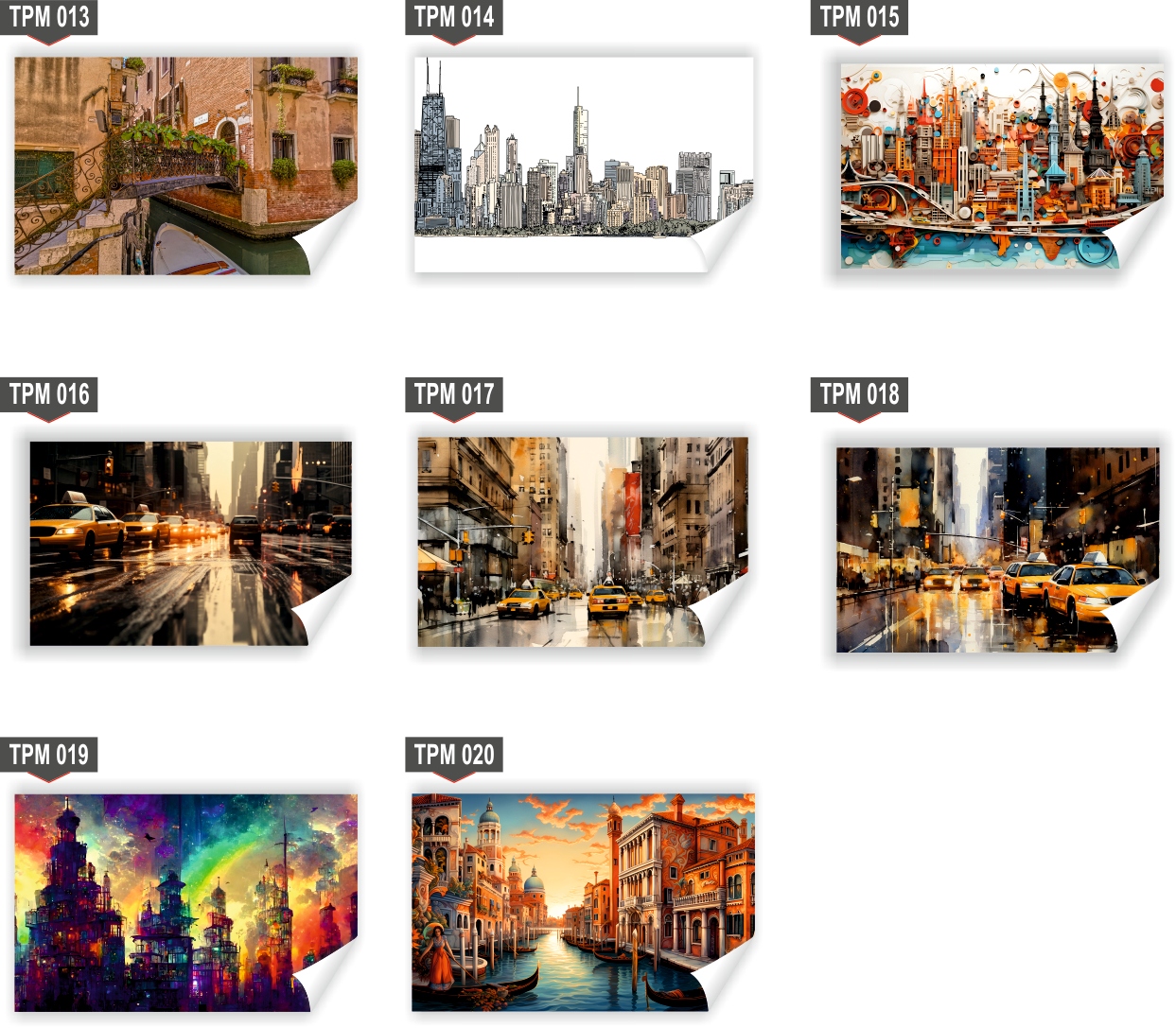 Fototapeta PREMIUM STRUKTURA ZMYWALANA miasto pełne taksówek TAPETA