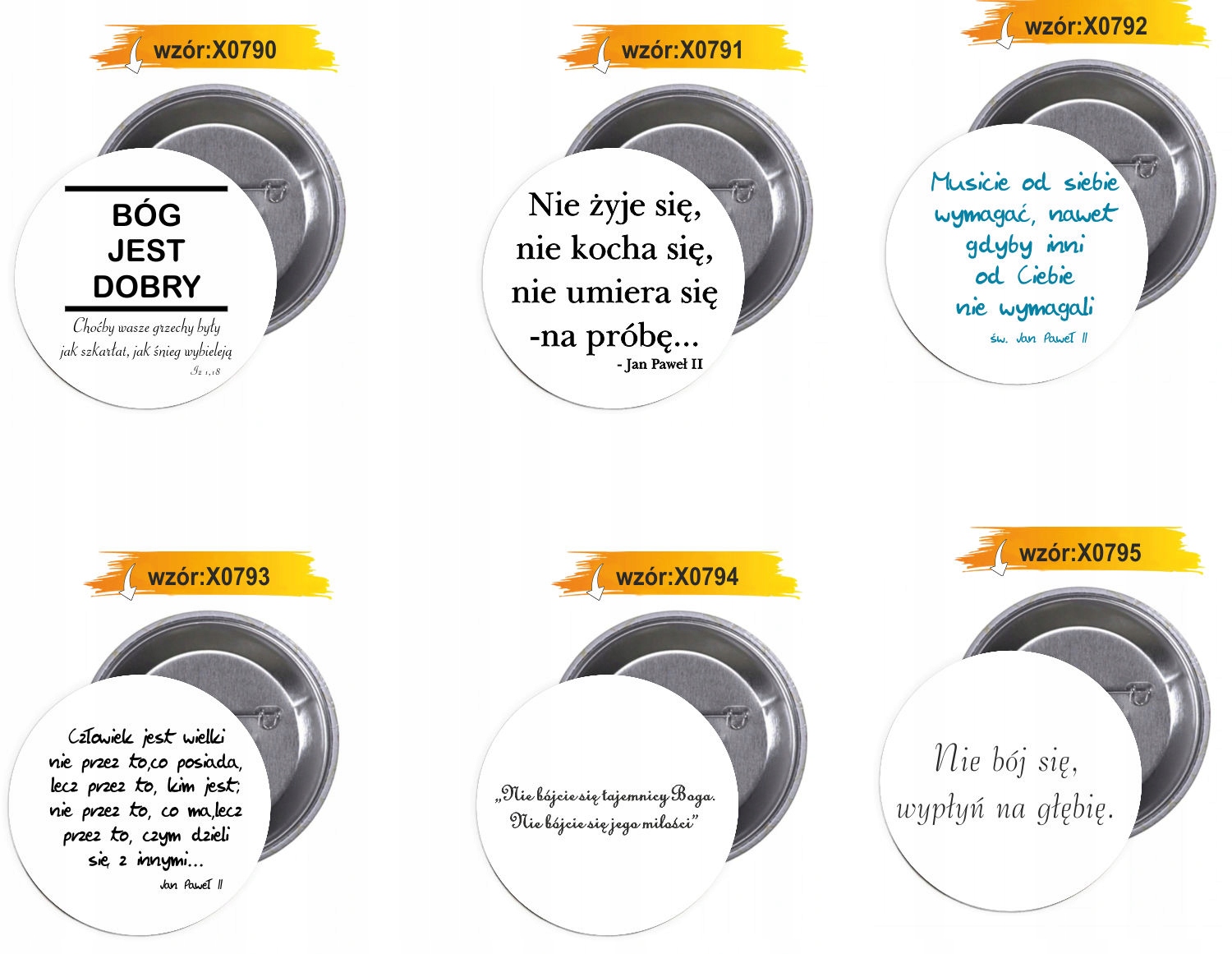 Przypinki buttony RELIGIJNE znaczki z grafiką