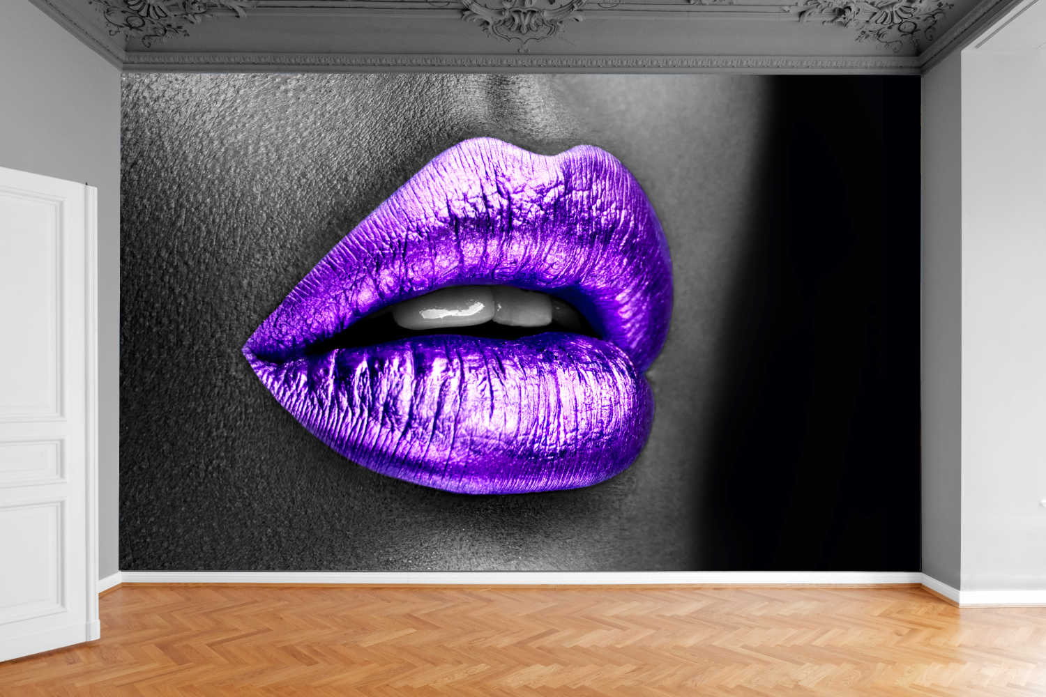 Fototapeta PURPUROWE METALOWE USTA KOBIETY 300x210