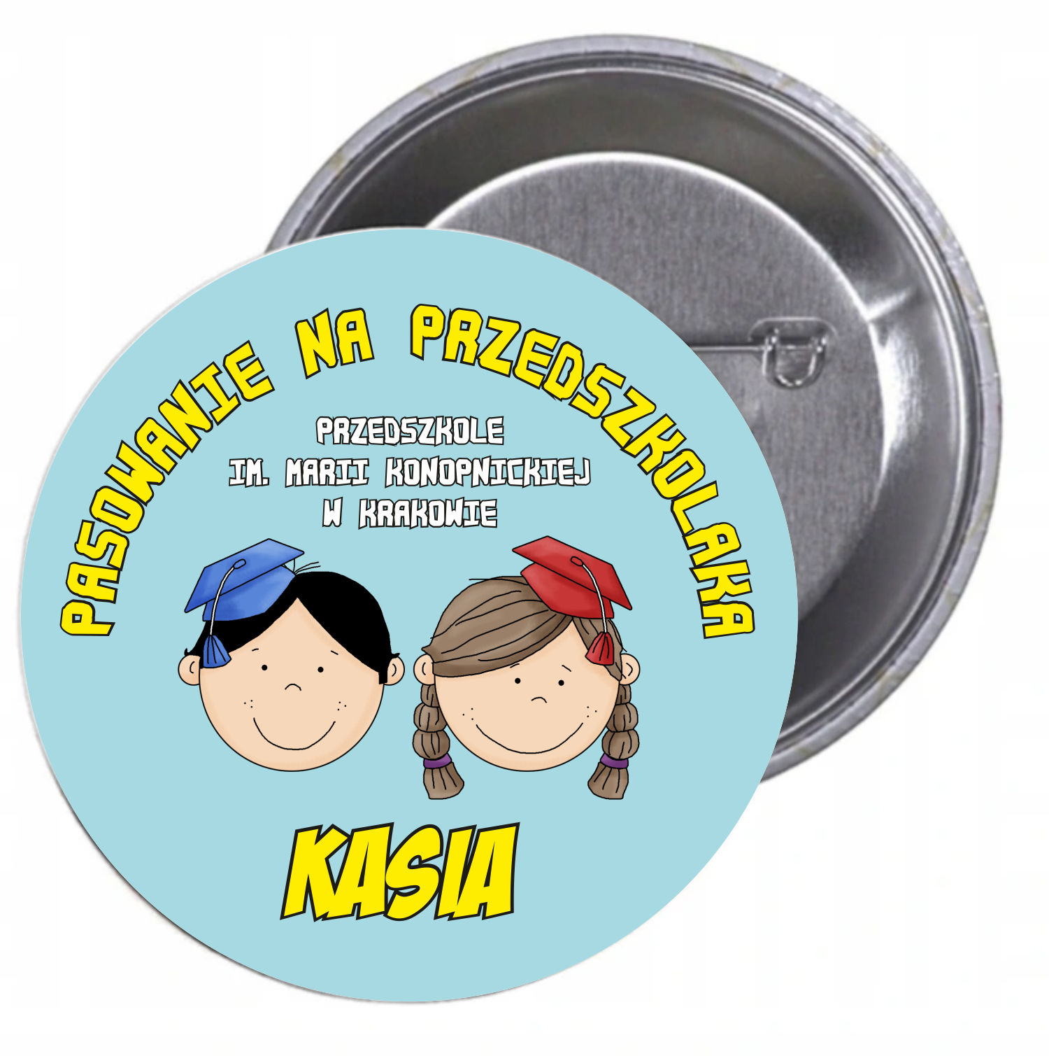 Przypinki buttony pasowanie na PRZEDSZKOLAKA TANIO