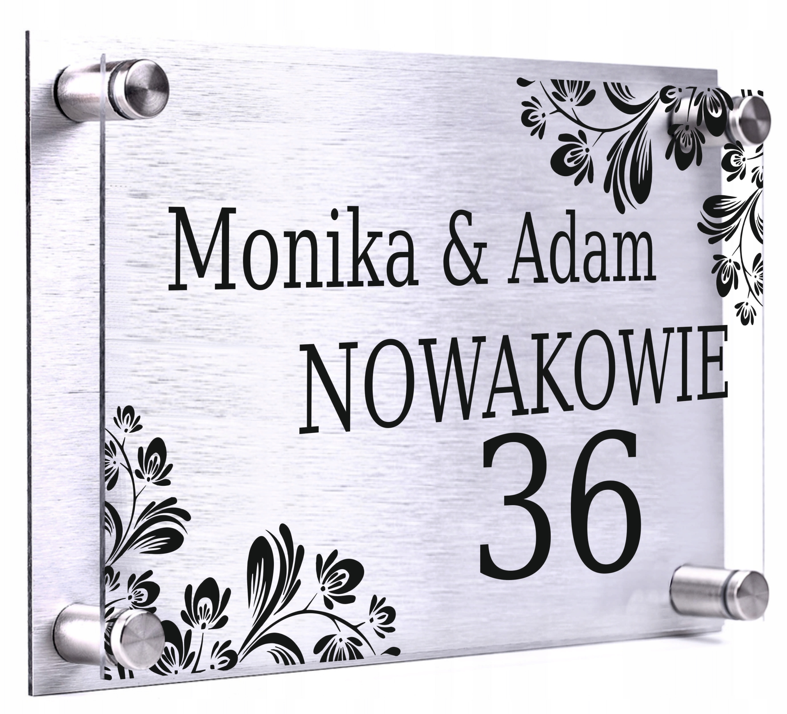 Tabliczka ADRESOWA numer domu 30x20 dibond plexi + DYSTANSE montażowe
