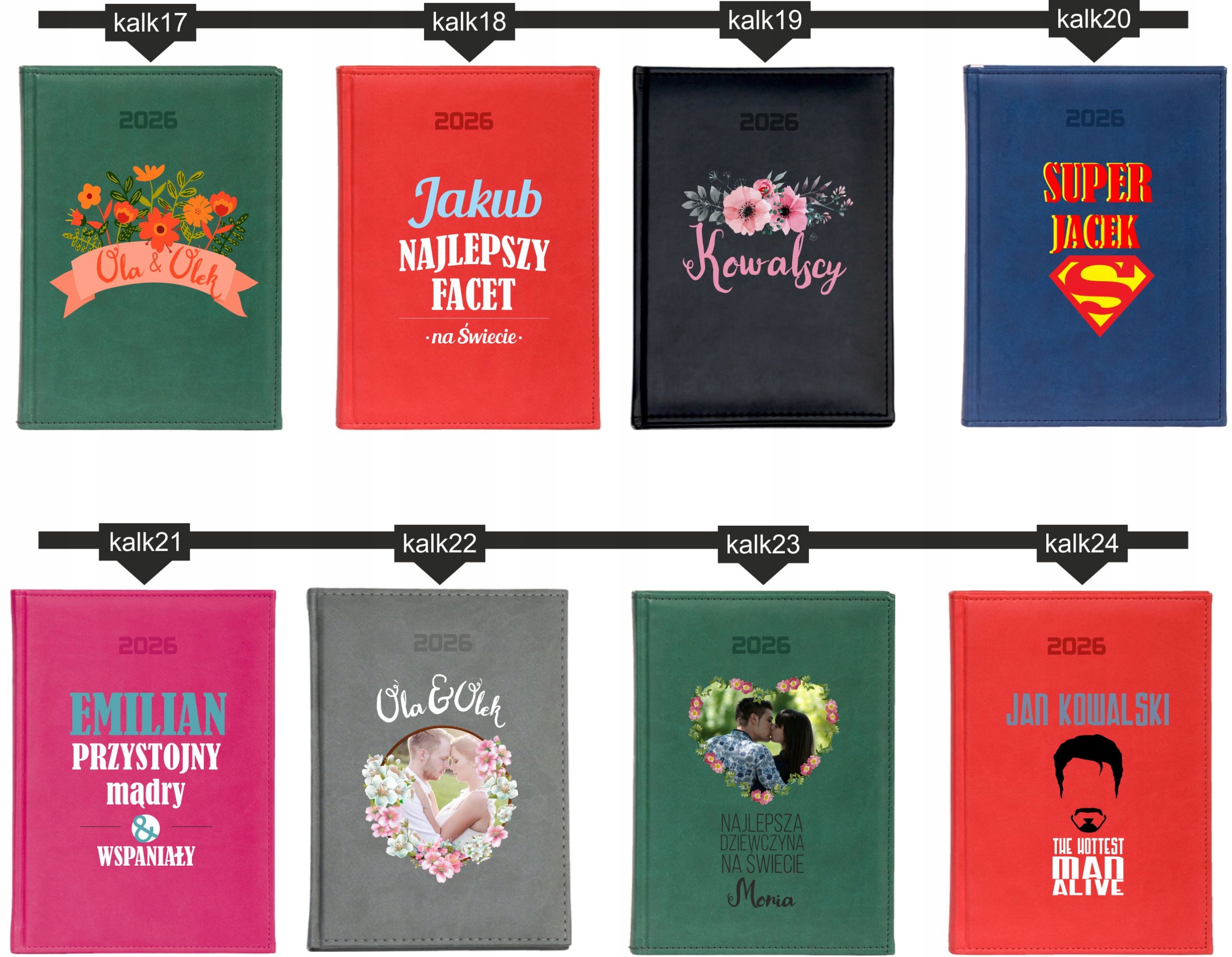 STYLOWY PREZENT DLA KOLEŻANKI personalizowany kalendarz A4 2026 KSIĄŻKOWY