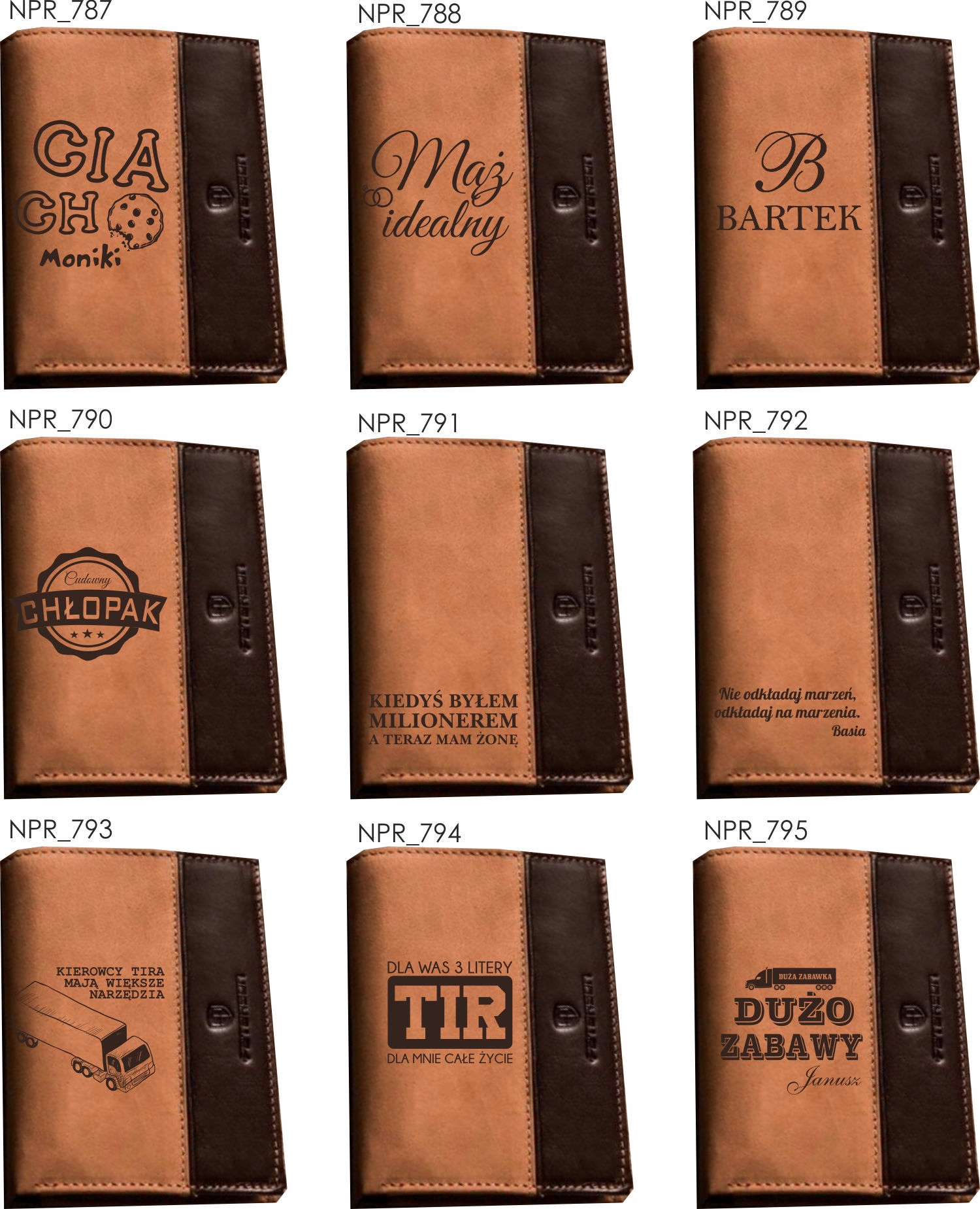 Portfel grawerowany portfele z grawerem TWÓJ TEKST