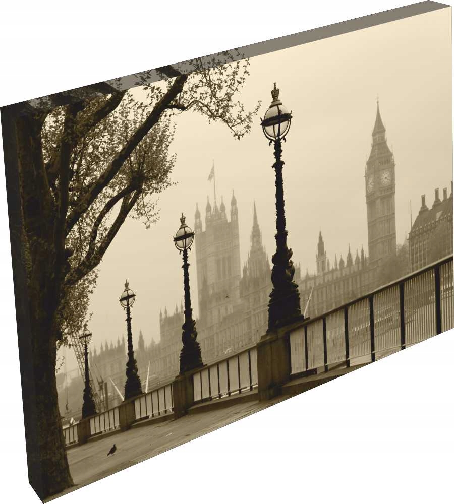 OBRAZ na płótnie Miasto Londyn mroczny we mgle 120