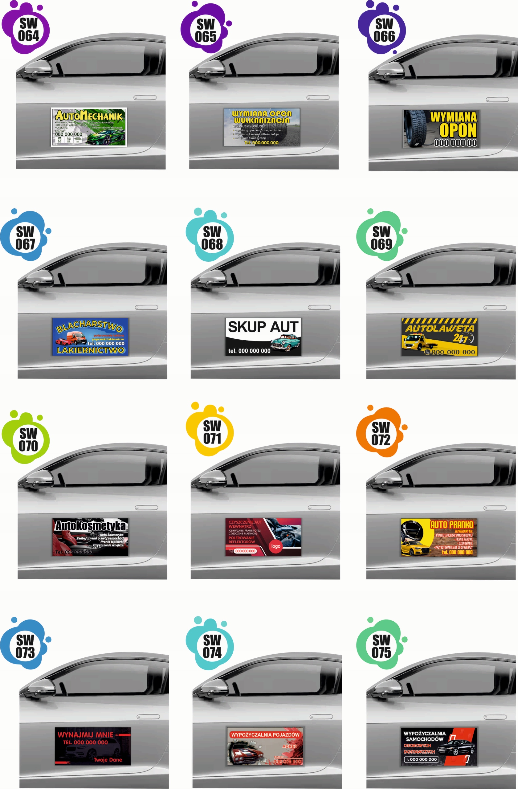 MAGNES NA SAMOCHÓD MATA MAGNETYCZNA REKLAMOWA 60X30 CM NAGROBKI