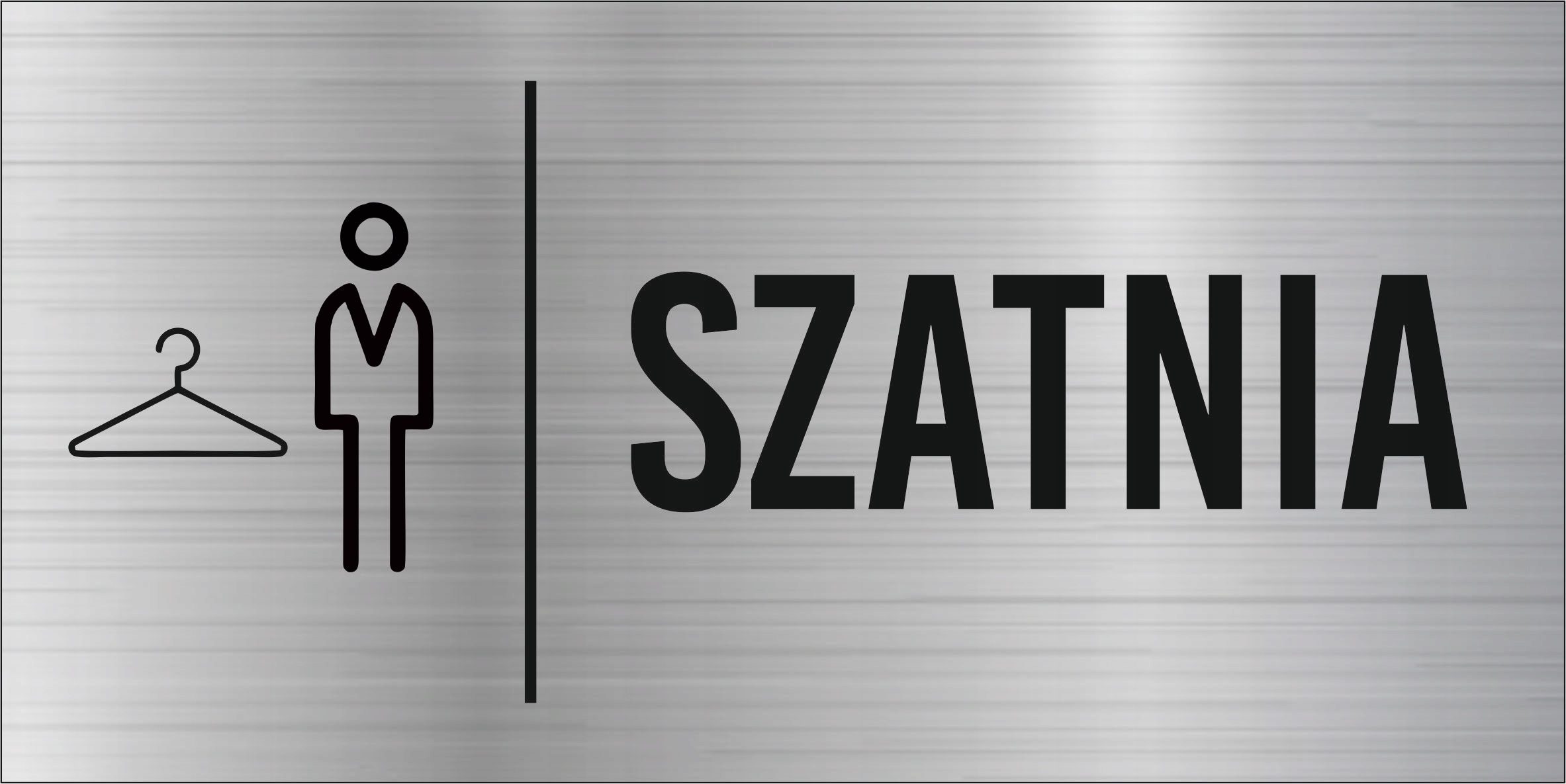 Tabliczka informacyjna SREBRNA dibond 20x10 cm szatnia męska
