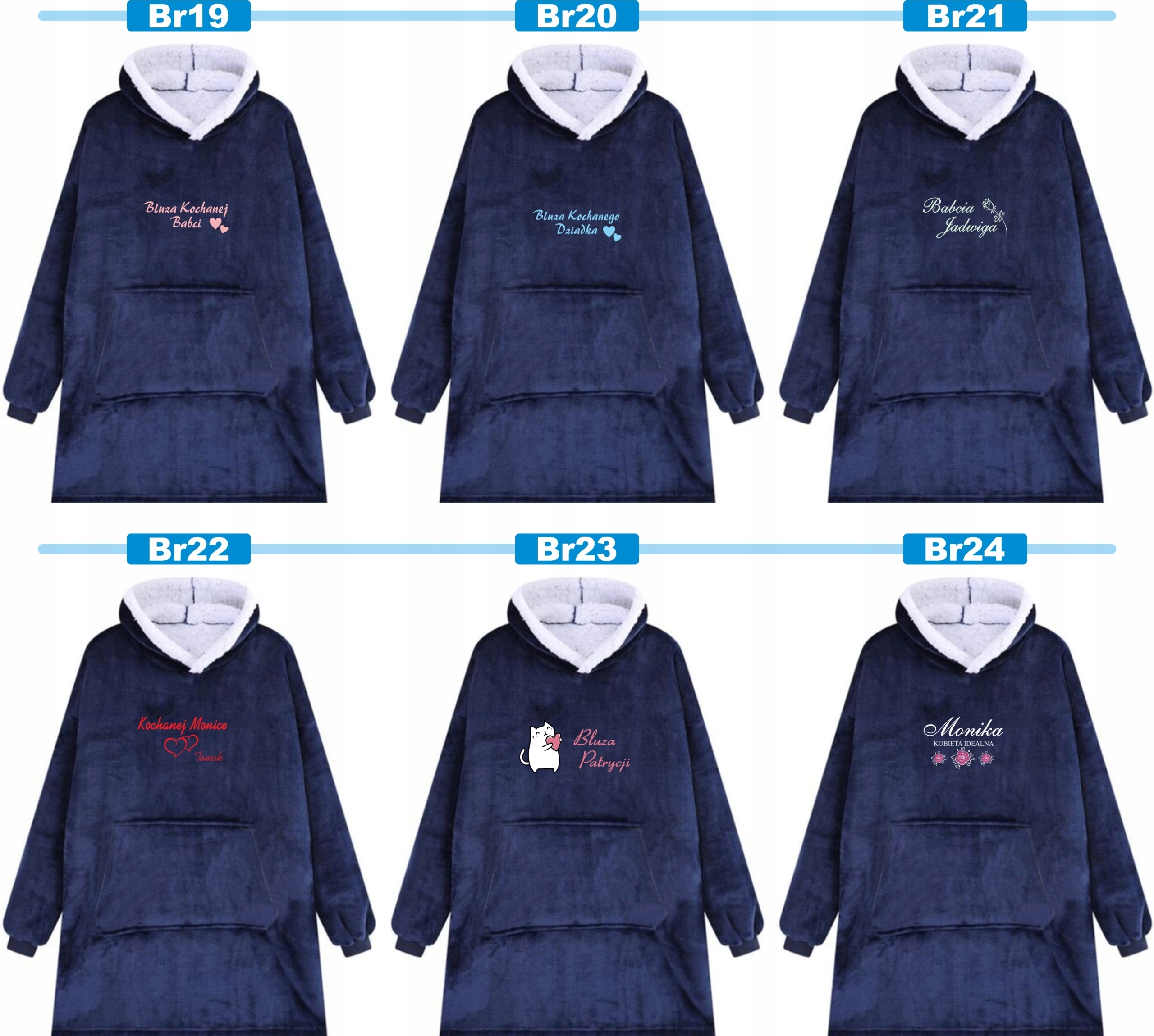 KOCOBLUZA BLUZA KOC OVERSIZE Z HAFTEM PREZENT personalizowany twój napis