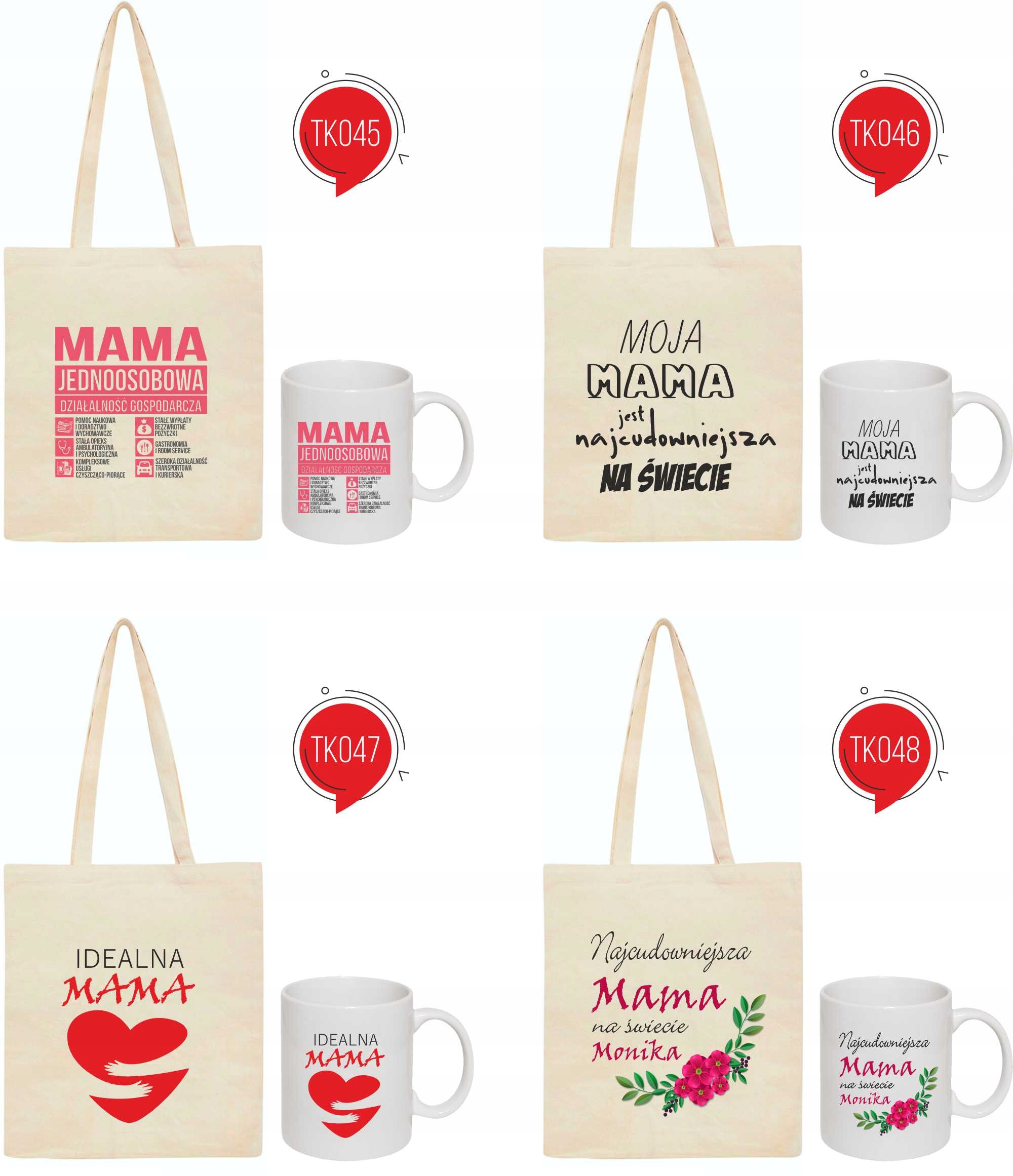 ZESTAW EKO TORBA + KUBEK NAJLEPSZA CIOCIA prezent